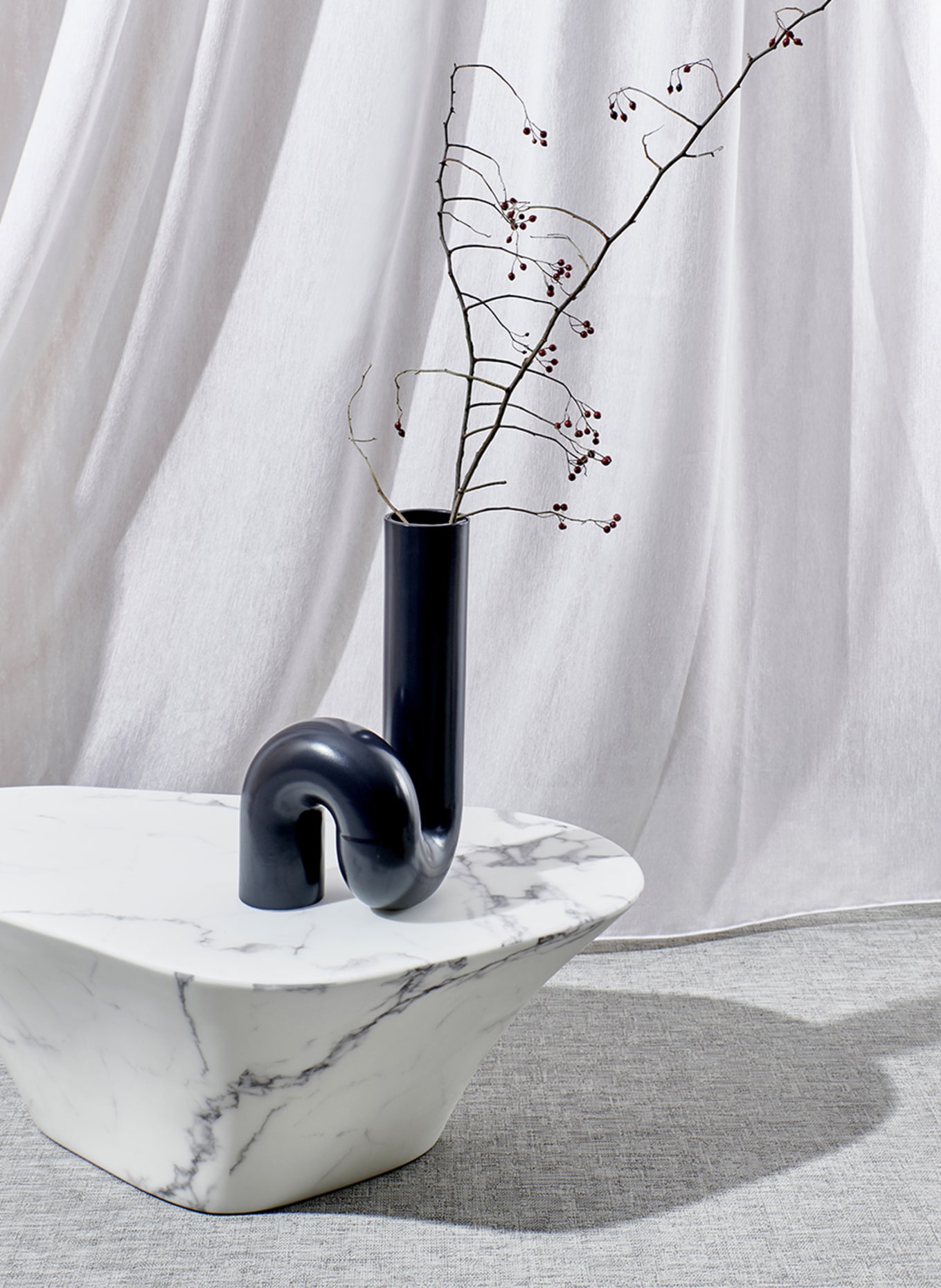 POLSPOTTEN Vase YOURTUBE , Color: BLACK (Image 3)