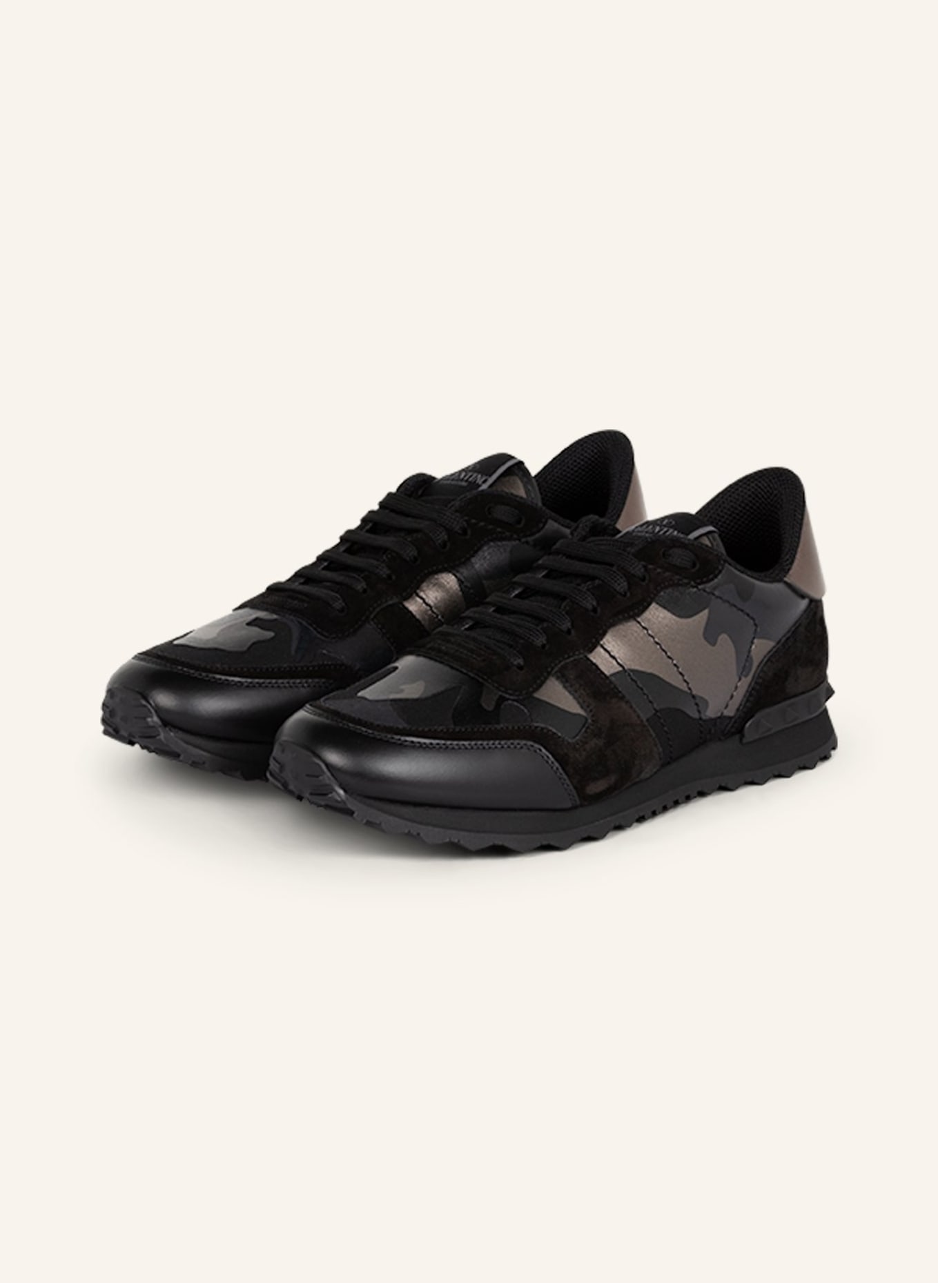 VALENTINO GARAVANI Sneakers ROCKSTUD, Color: BLACK/ BEIGE/ DARK GRAY (Image 1)