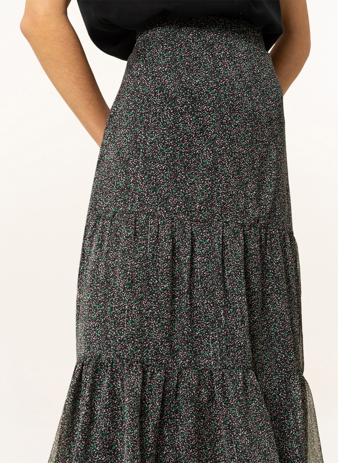 NEO NOIR Skirt MARA , Color: BLACK/ NUDE/ GREEN (Image 4)