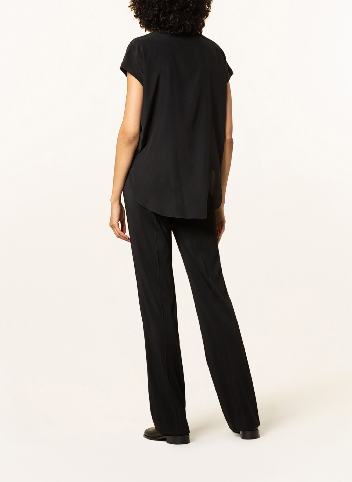 BRUNELLO CUCINELLI Blouse-style shirt in silk, Color: BLACK (Image 3)
