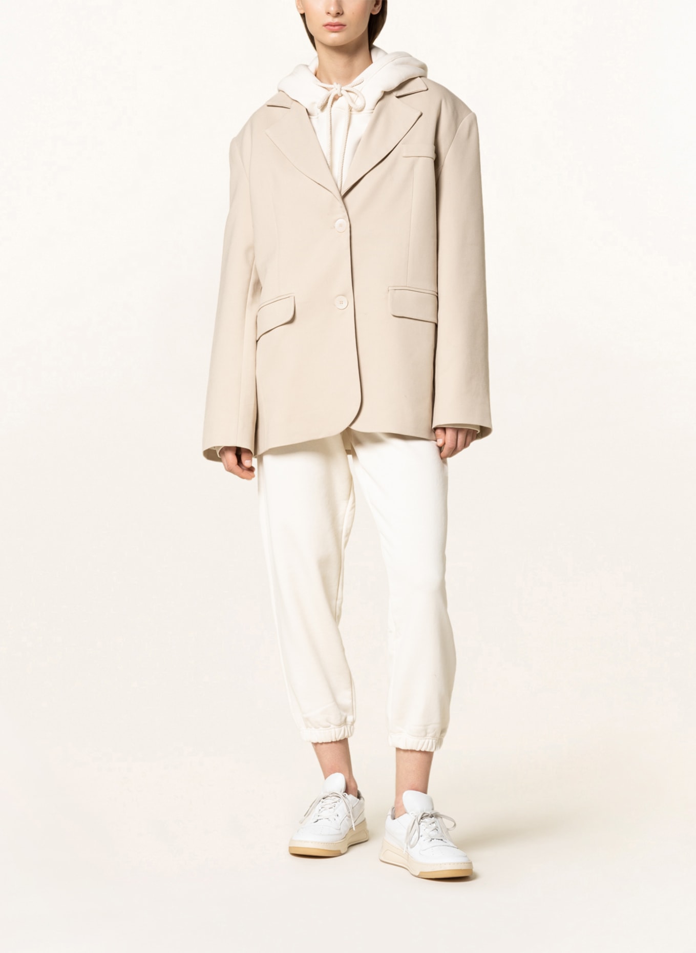 Oversized Twill Blazer Beige