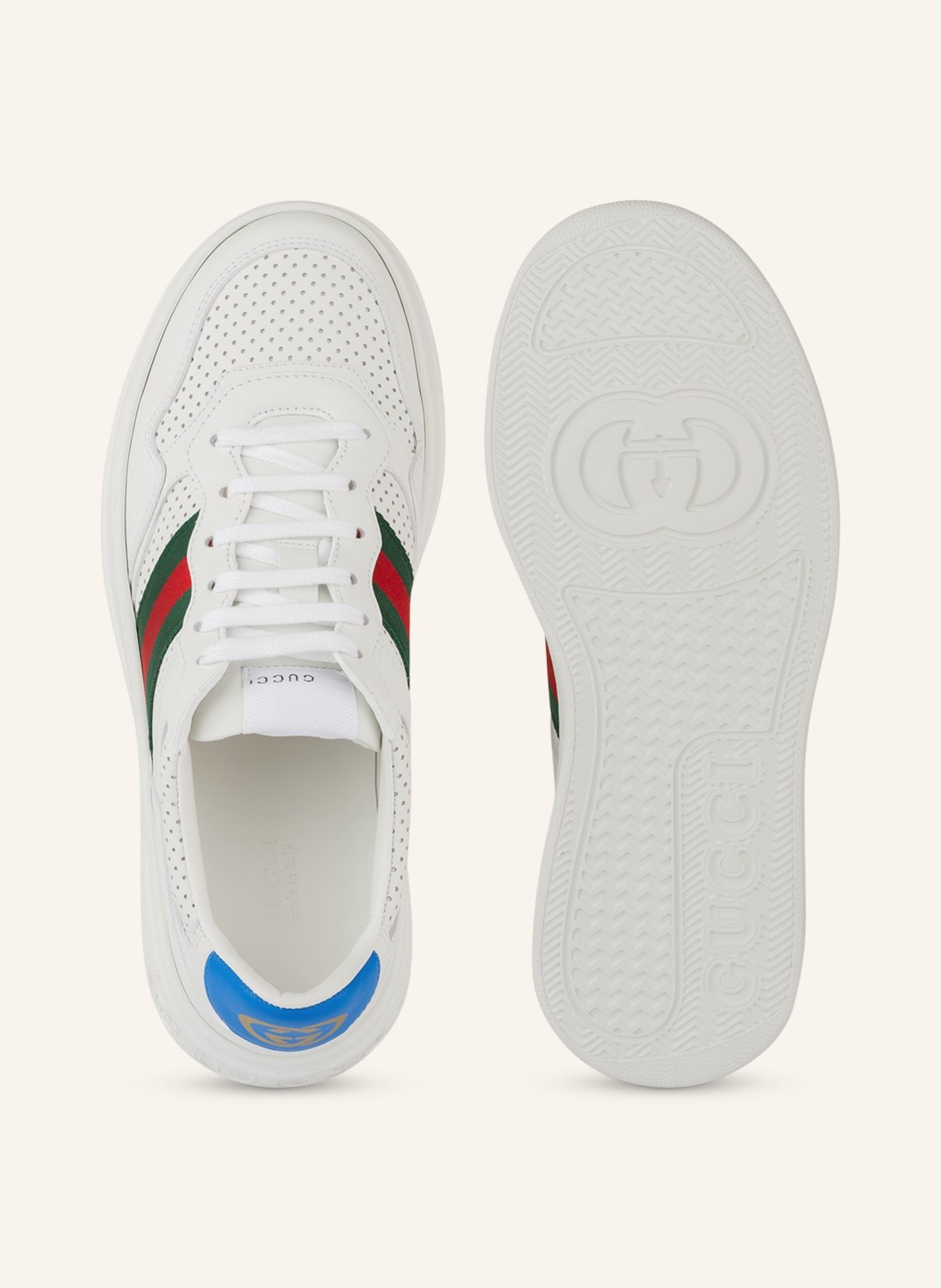 GUCCI Sneaker , Farbe: 9060 WHITE/WHITE/VRV/BR.S (Bild 5)
