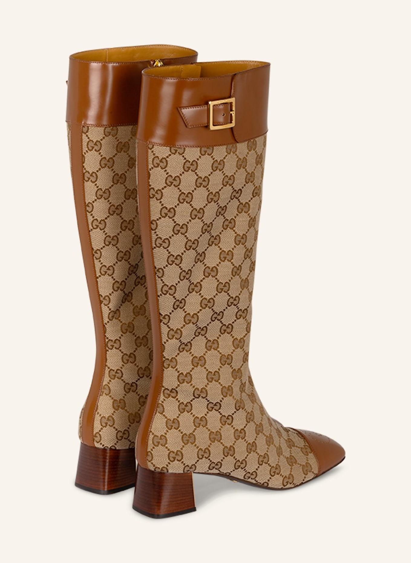 spørge makeup patologisk GUCCI Boots GG in 9786 beige ebony/can.cuir