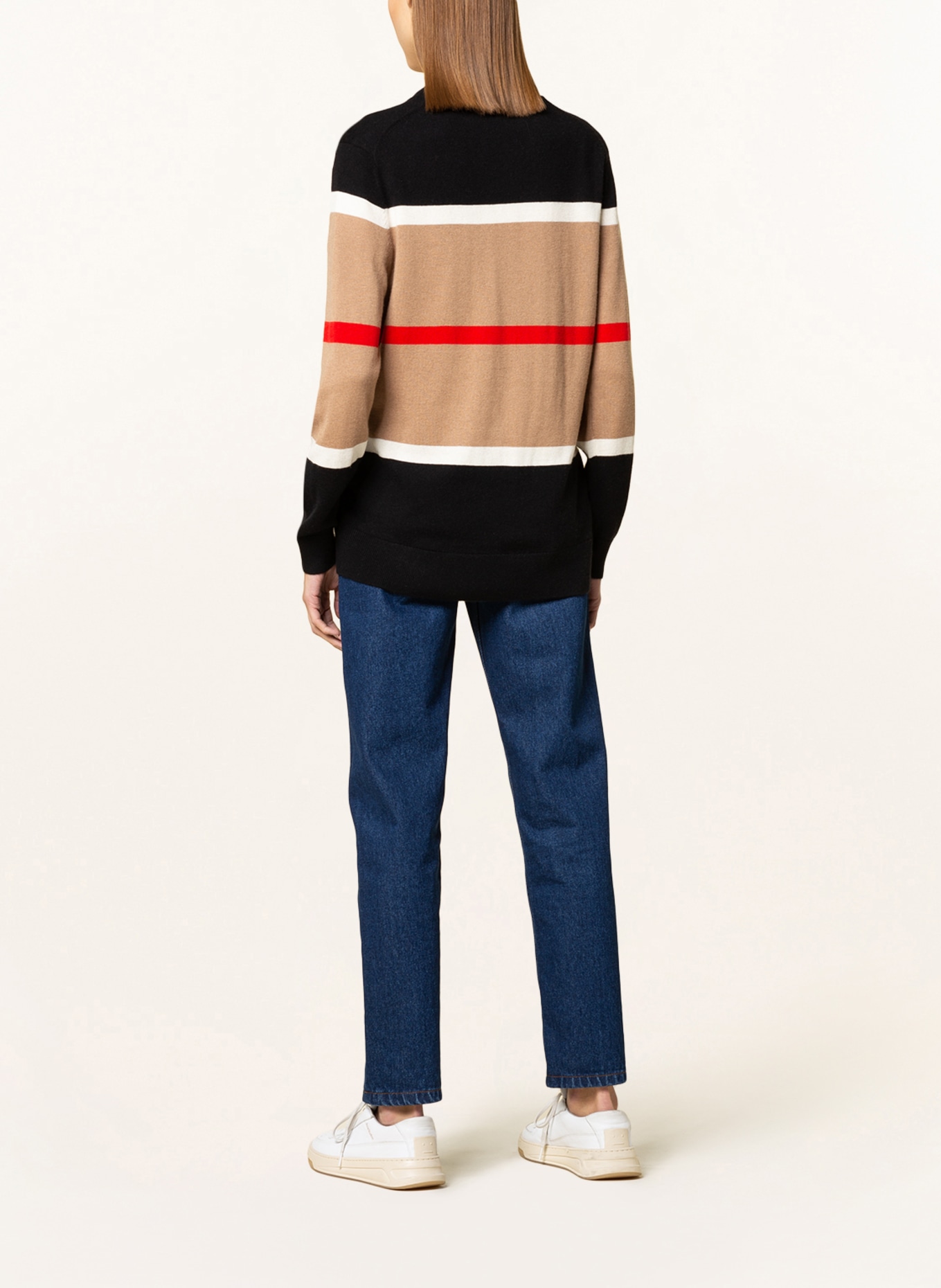 BURBERRY Cardigan PHILLIPA in cashmere, Color: CAMEL/ BLACK/ RED (Image 3)