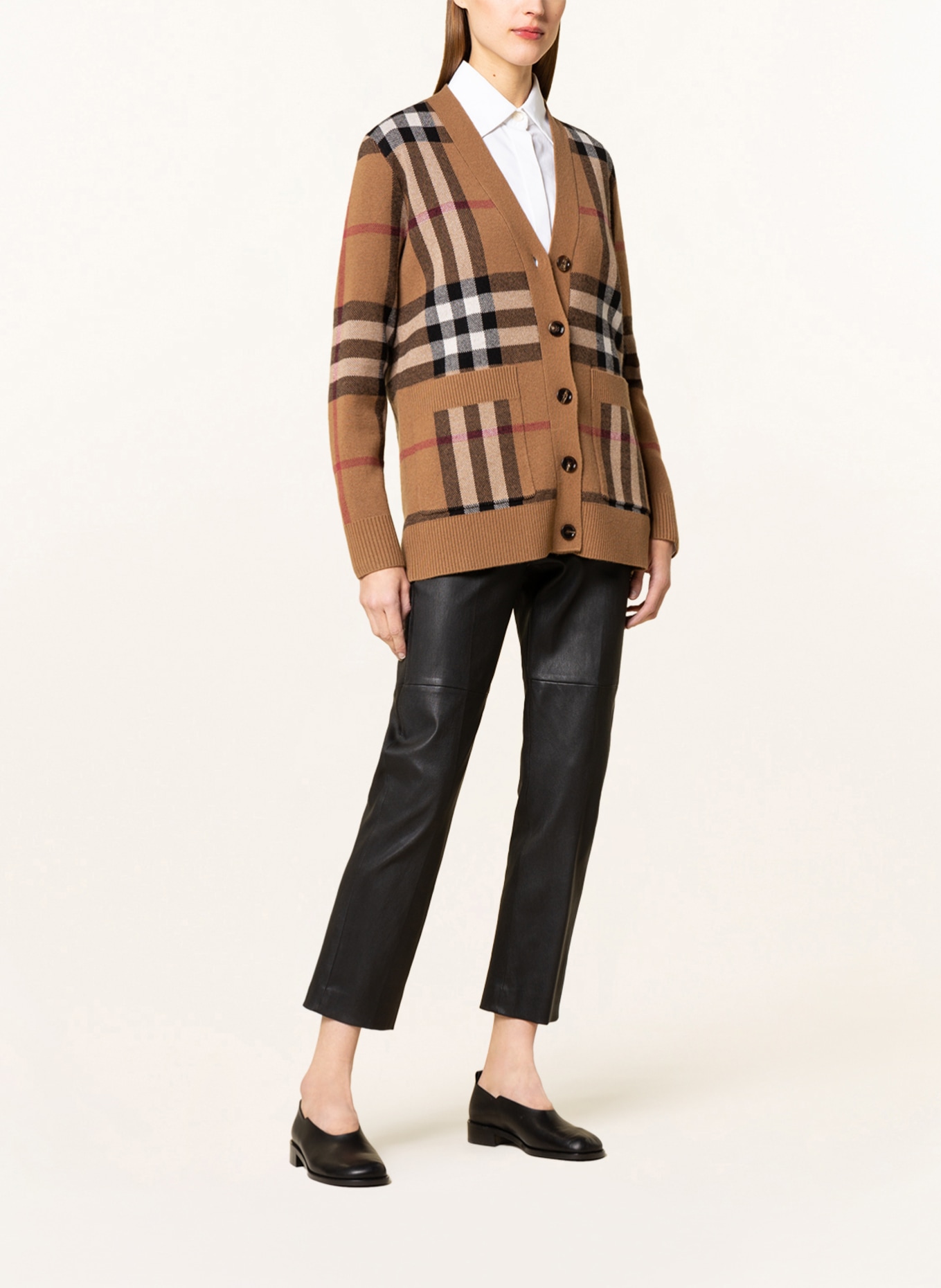 BURBERRY Cardigan WILLAH with cashmere, Color: CAMEL/ WHITE/ BLACK (Image 2)