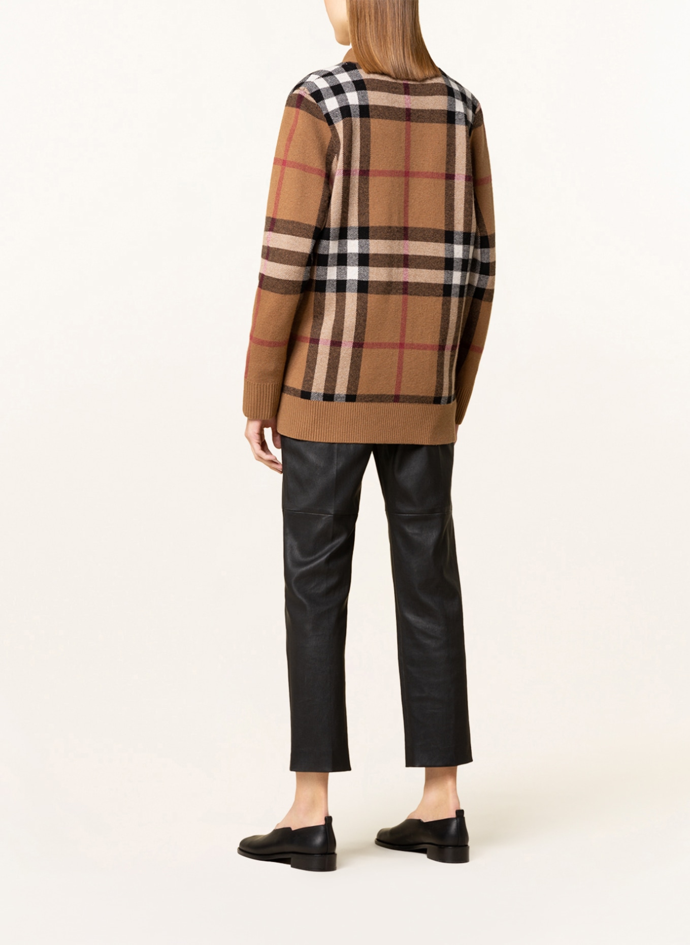 BURBERRY Cardigan WILLAH with cashmere, Color: CAMEL/ WHITE/ BLACK (Image 3)