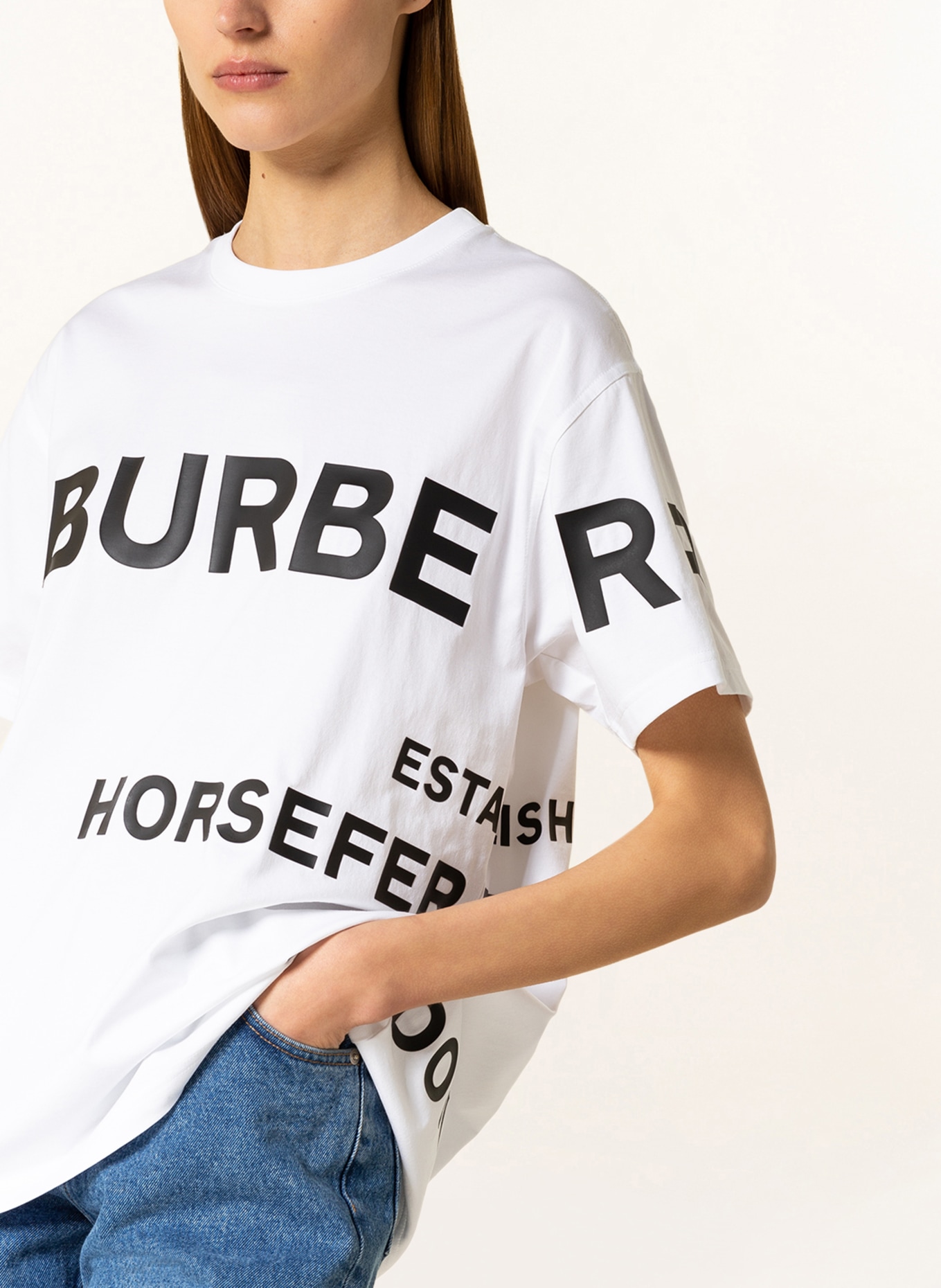 BURBERRY Oversized shirt CARRICK, Color: WHITE (Image 4)