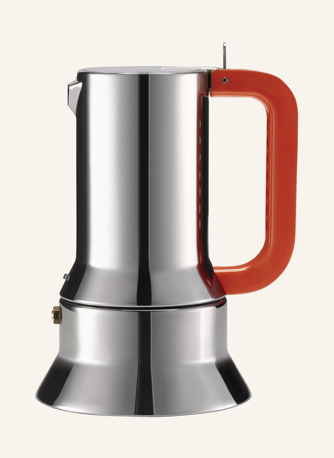 ALESSI Espressokocher 9090, Farbe: SILBER/ ROT (Bild 1)