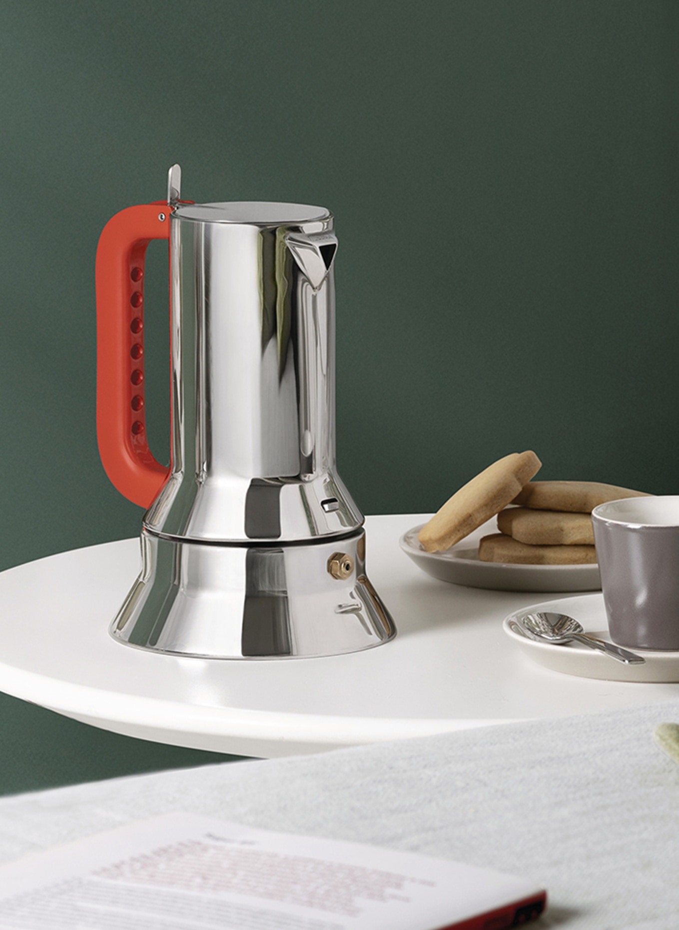 ALESSI Espressokocher 9090, Farbe: SILBER/ ROT (Bild 3)