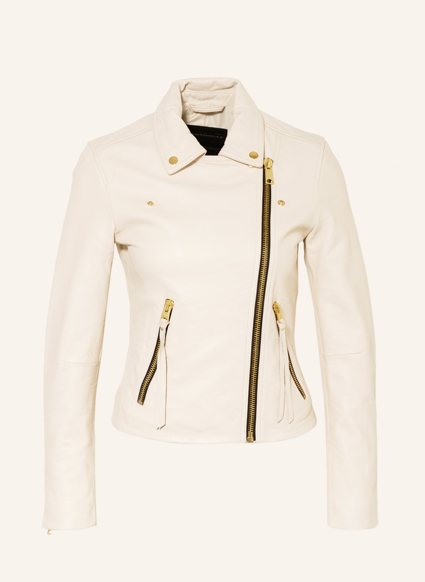 ALLSAINTS Leather jacket DALBY , Color: CREAM (Image 1)