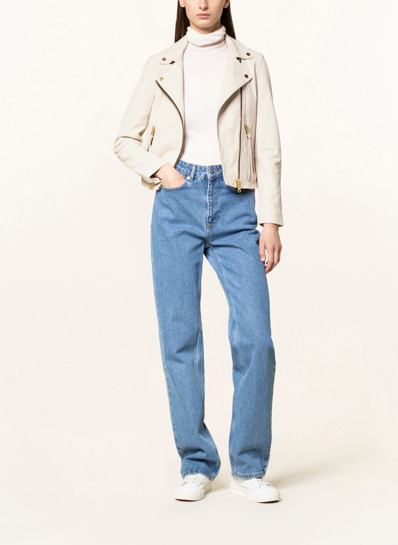 ALLSAINTS Leather jacket DALBY , Color: CREAM (Image 2)
