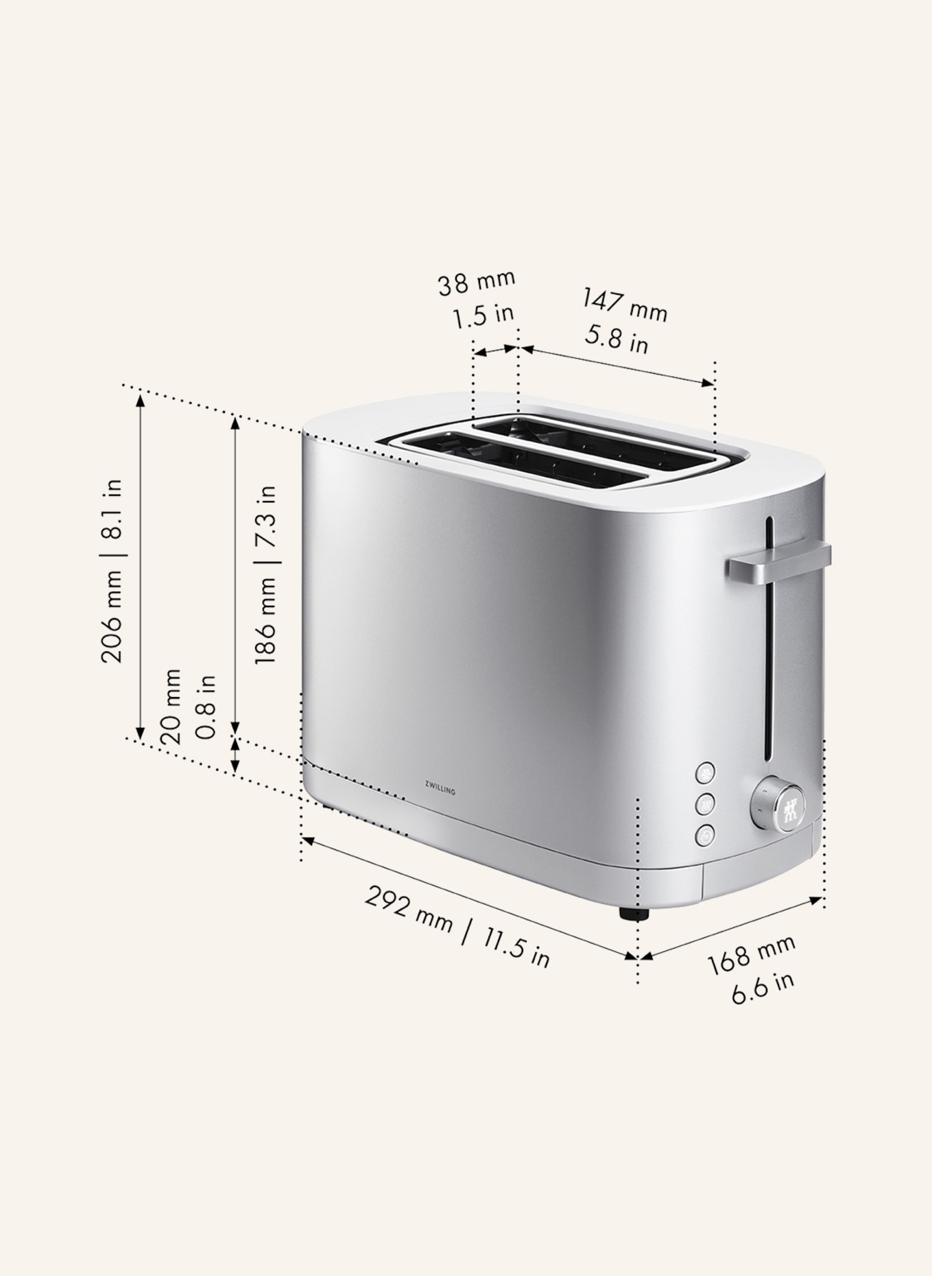 ZWILLING Toaster ENFINIGY, Farbe: SILBER/ WEISS (Bild 3)