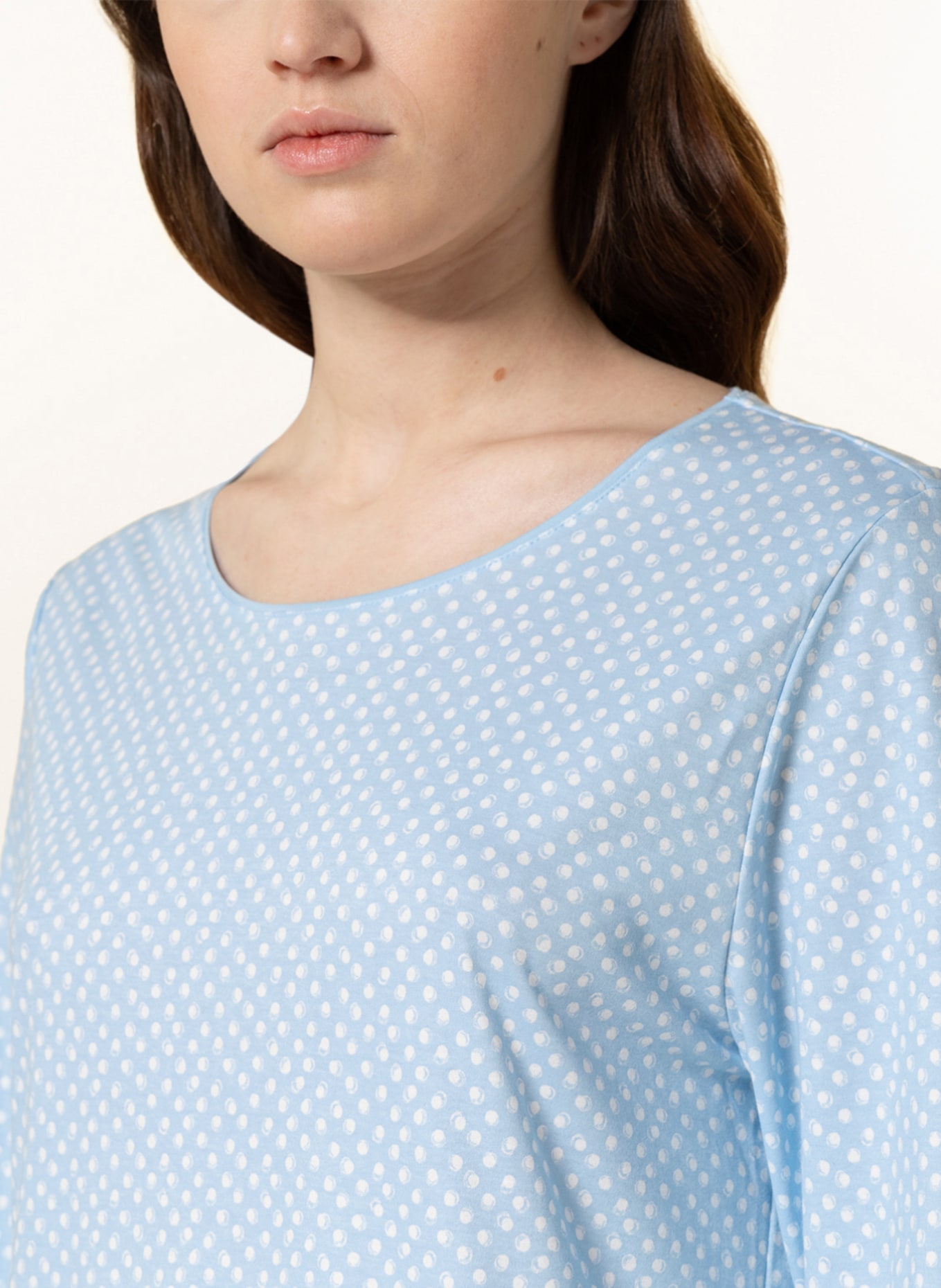 mey Nightgown series EMELIE, Color: WHITE/ LIGHT BLUE (Image 4)