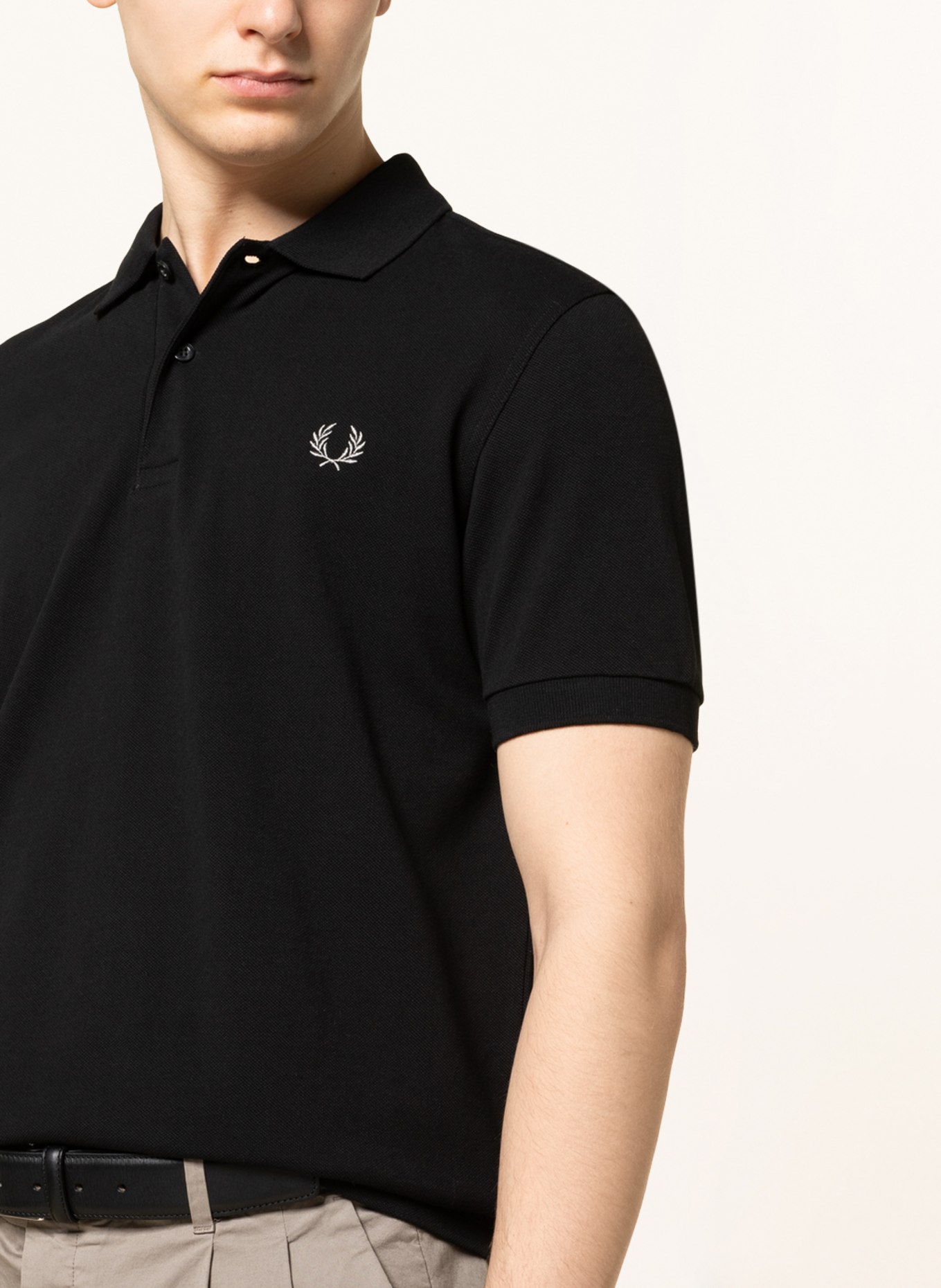 FRED PERRY Piqué-Poloshirt Regular Fit: SCHWARZ