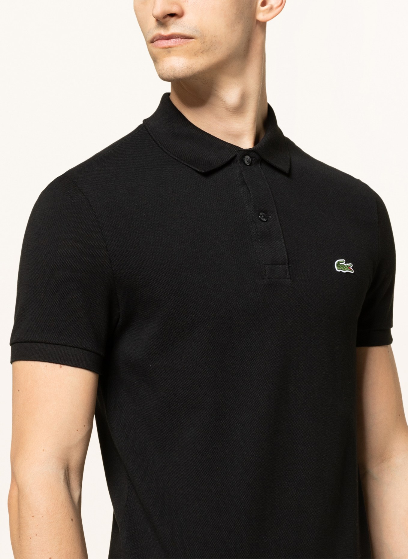 LACOSTE Piqué-Poloshirt Slim Fit, Farbe: SCHWARZ (Bild 4)