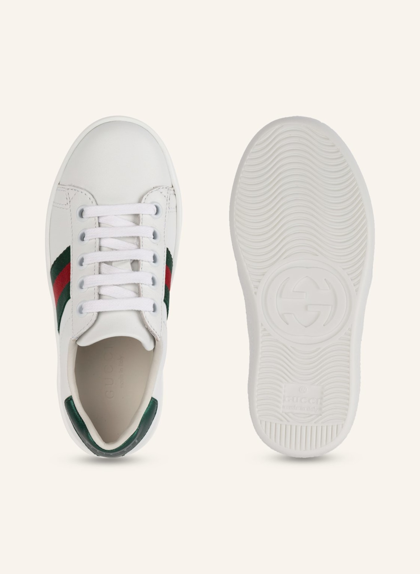 GUCCI Sneaker ACE, Farbe: 9075 GR.WHITE/VRV/VERDE (Bild 5)