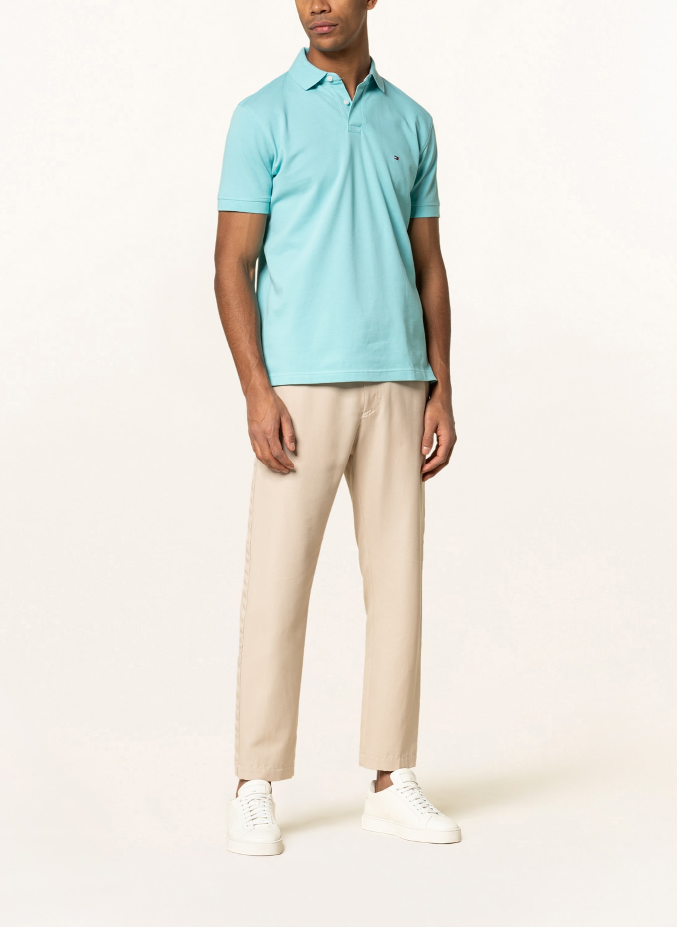 TOMMY HILFIGER Piqué polo shirt regular fit: TURQUOISE