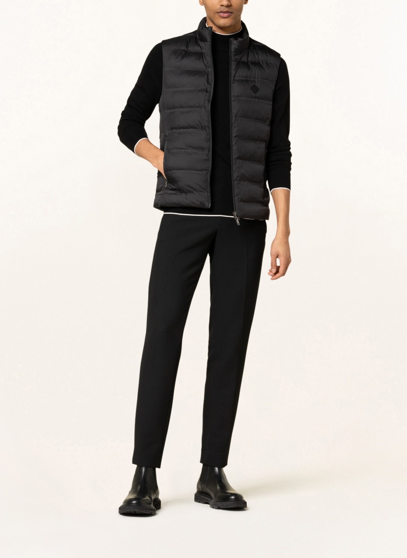 HACKETT LONDON Quilted vest, Color: BLACK (Image 2)