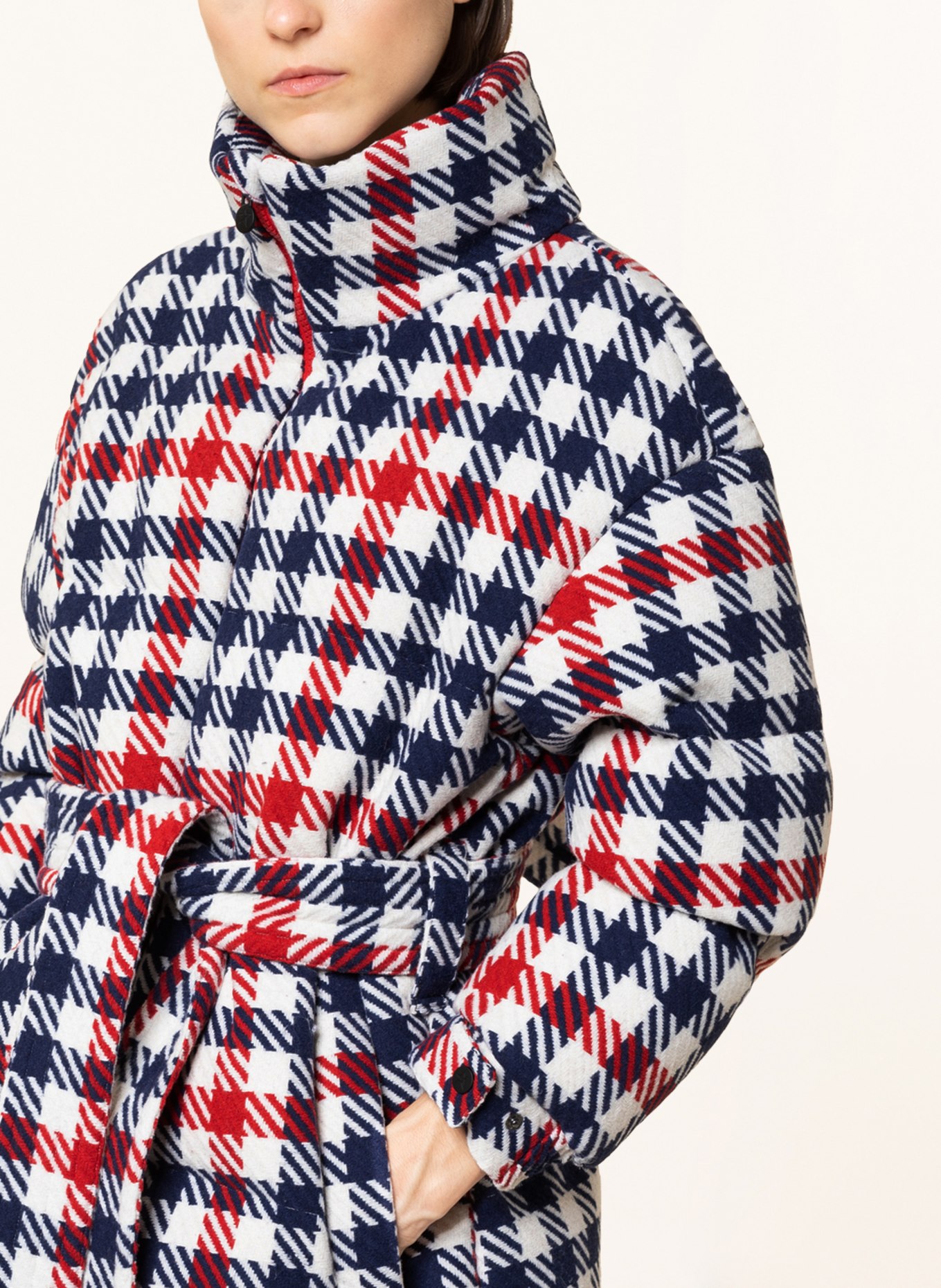 PERFECT MOMENT Down ski jacket STAR GINGHAM, Color: WHITE/ DARK BLUE/ RED (Image 5)