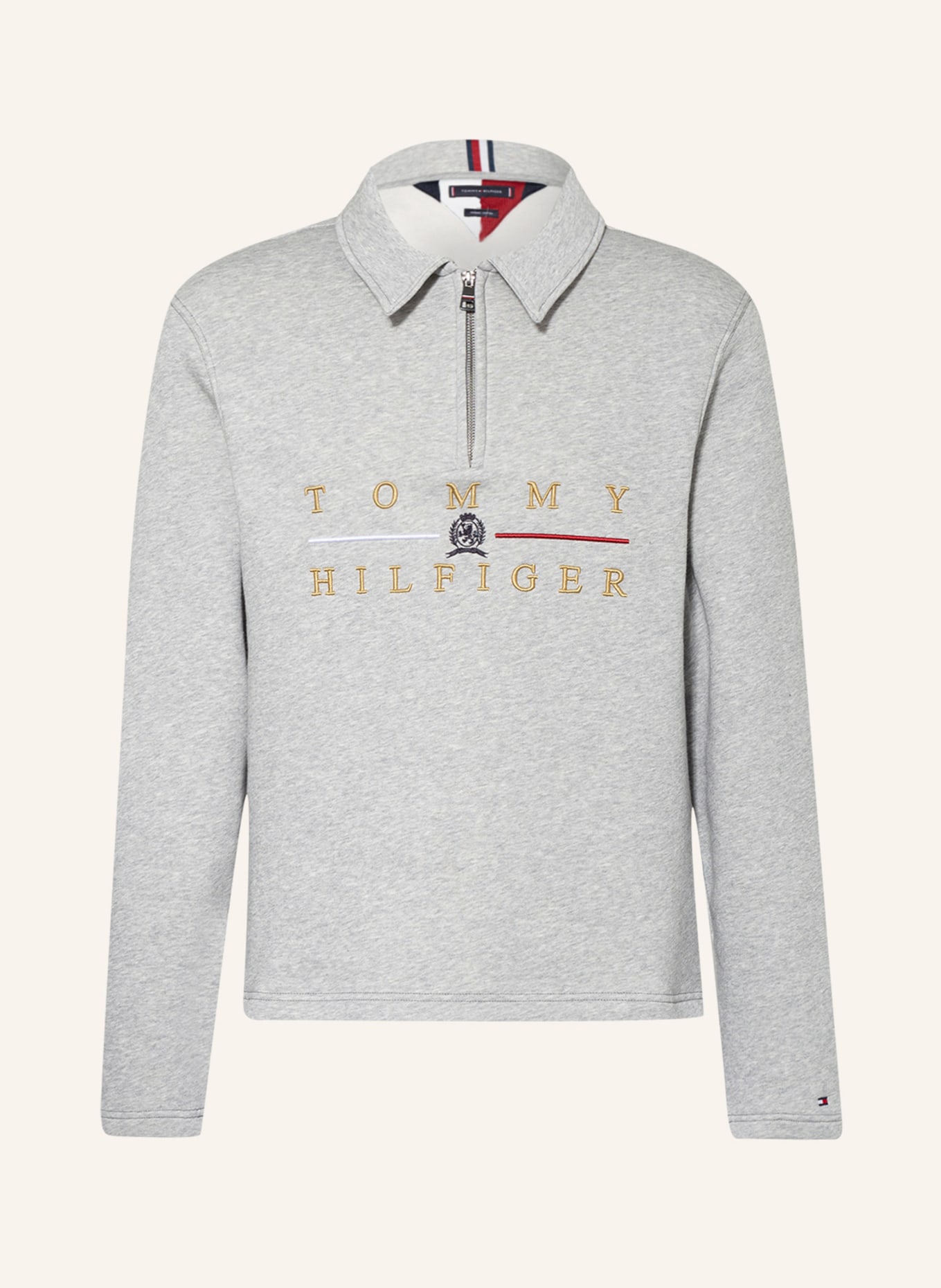 TOMMY HILFIGER Sweatshirt half-zip sweater, Color: LIGHT GRAY (Image 1)