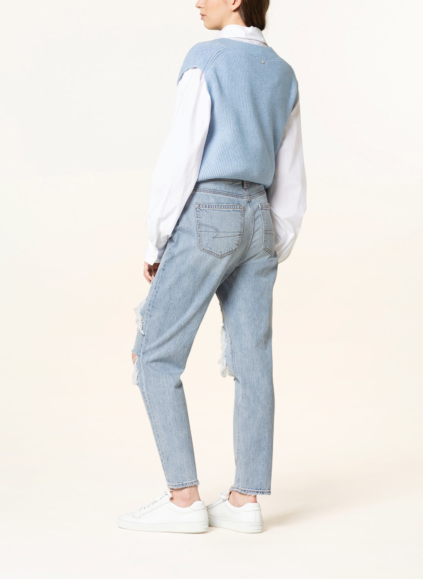 AMERICAN EAGLE Mom jeans, Color: 973 INDIGO SKYLIGHT DESTROY (Image 3)