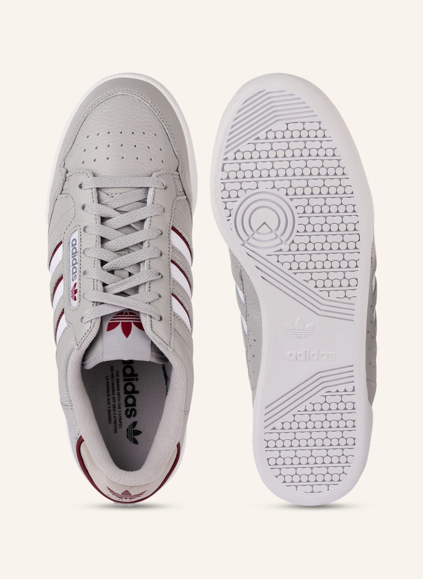 adidas Originals Sneakers CONTINENTAL 80, Color: GRAY/ DARK RED/ WHITE (Image 5)
