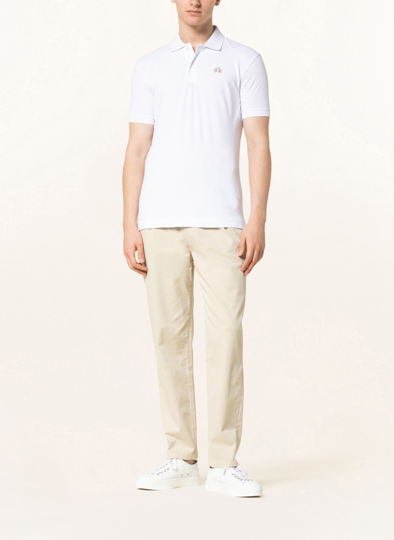 LA MARTINA Piqué polo shirt slim fit, Color: WHITE (Image 2)