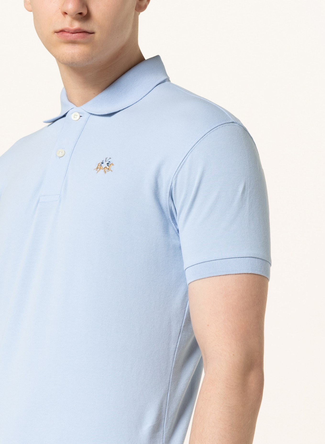 LA MARTINA Piqué-Poloshirt Slim Fit, Farbe: HELLBLAU (Bild 4)