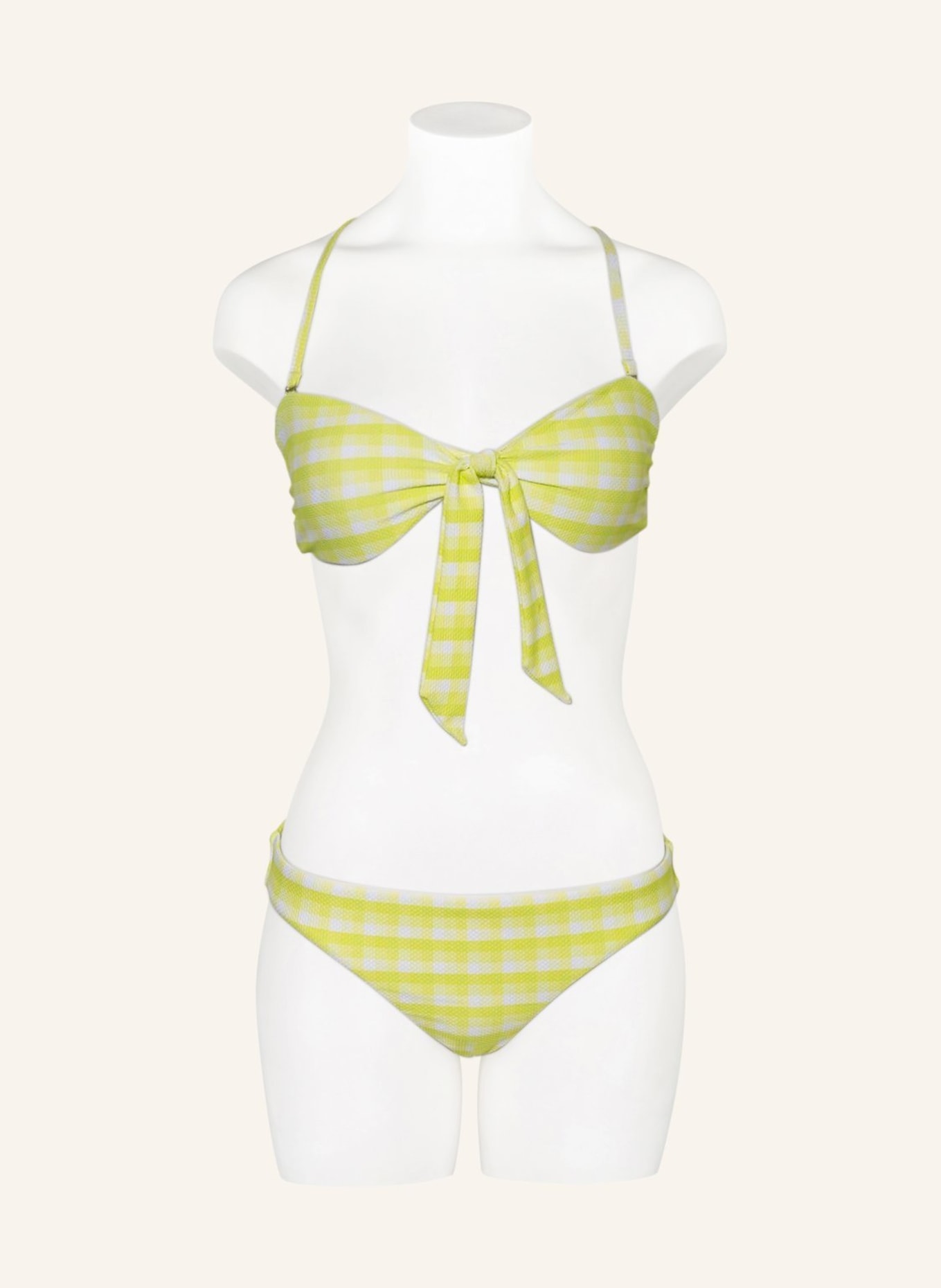 SEAFOLLY Bandeau bikini top PORTOFINO, Color: LIGHT GREEN/ WHITE (Image 2)