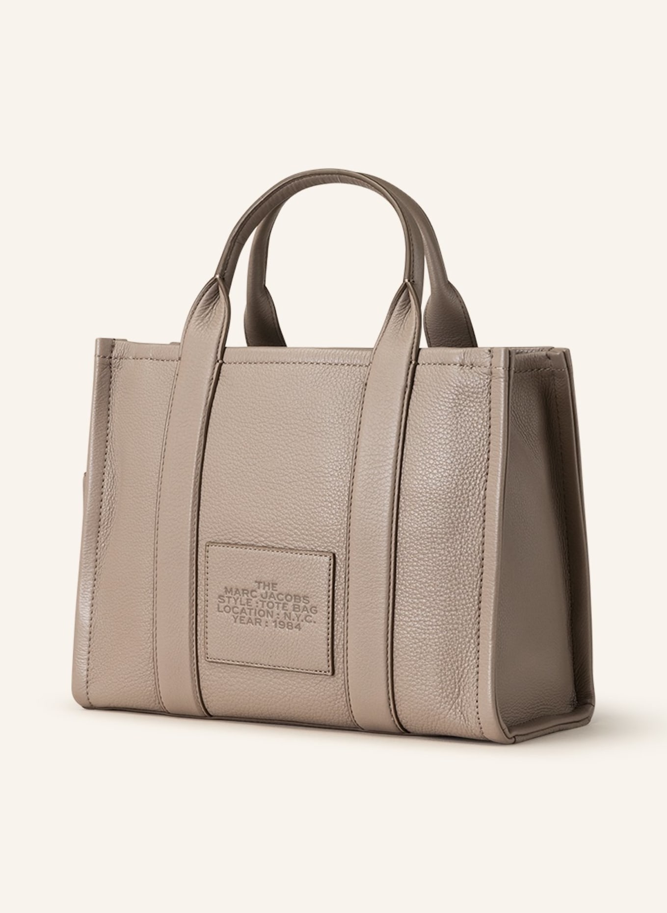 MARC JACOBS Shopper THE MEDIUM TOTE BAG LEATHER, Color: TAUPE (Image 2)