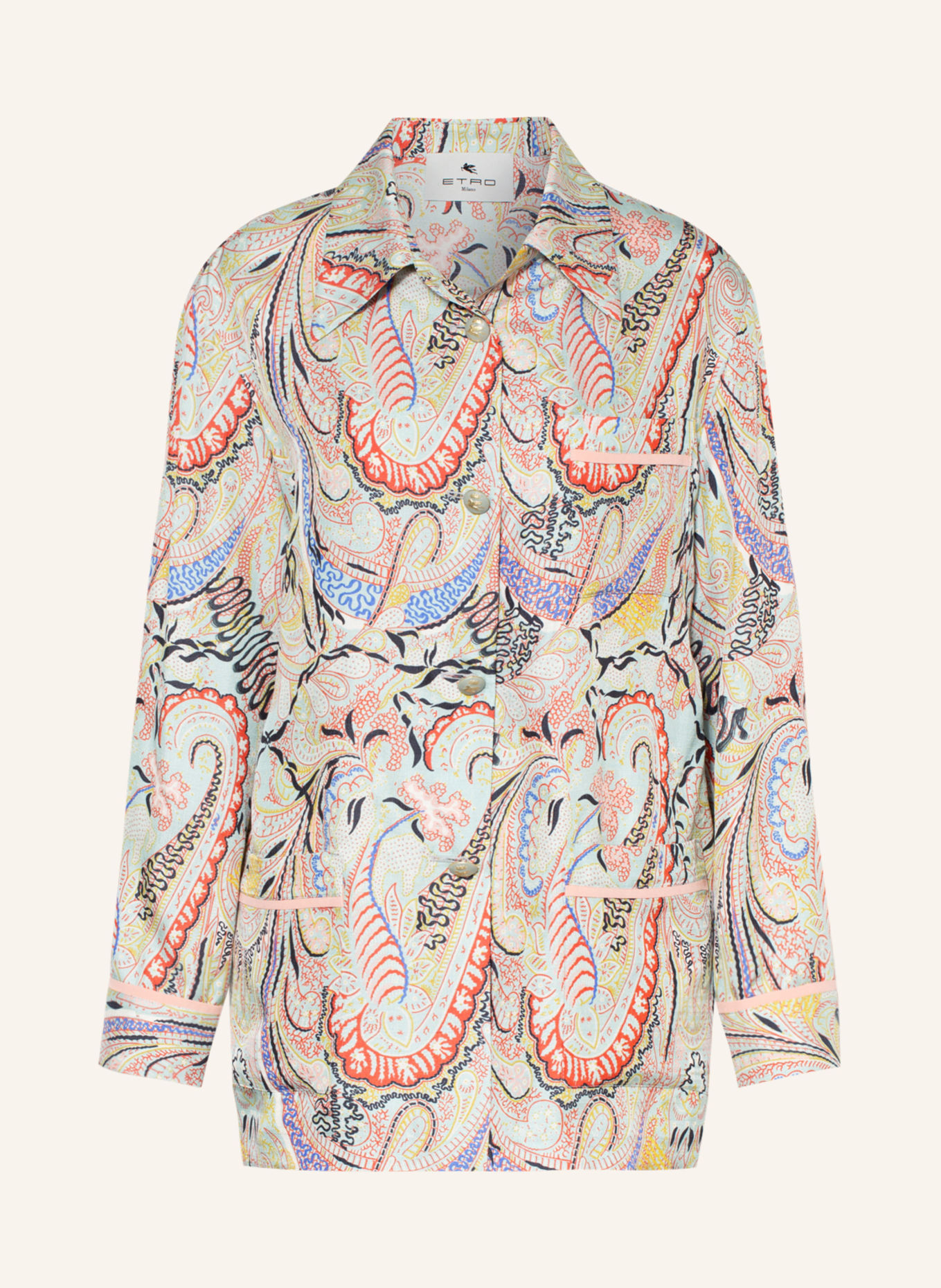 ETRO Silk overshirt, Color: MINT/ BLACK/ RED (Image 1)