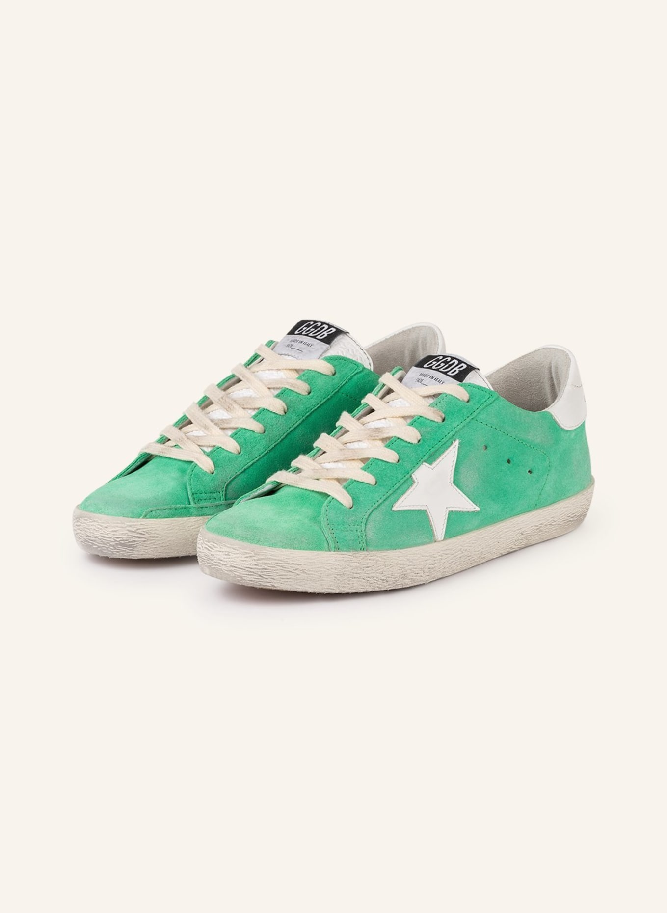 GOLDEN GOOSE Sneakers SUPER-STAR, Color: GREEN/ WHITE (Image 1)