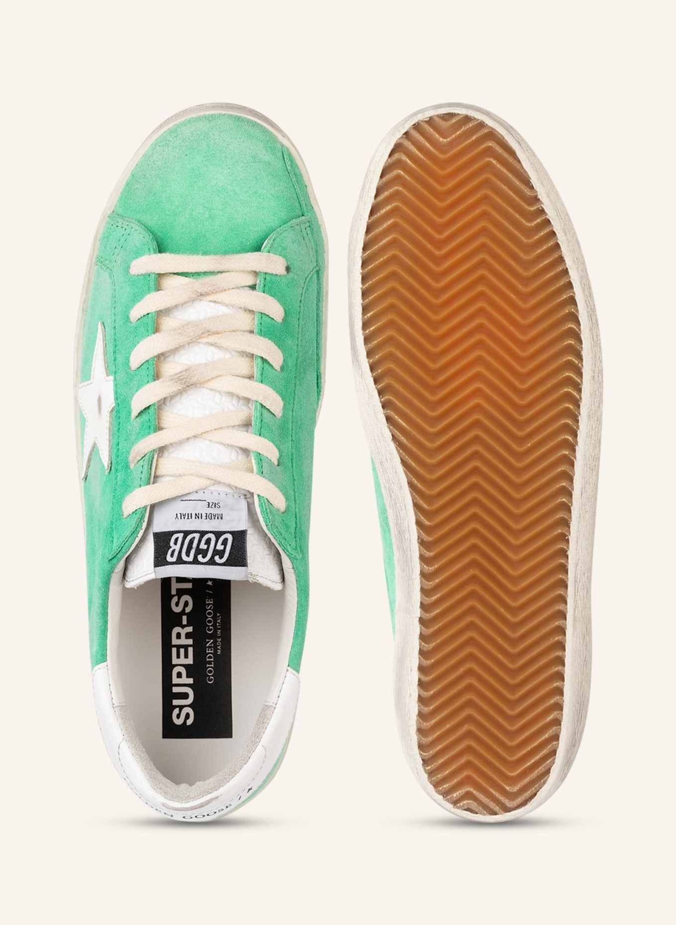 GOLDEN GOOSE Sneakers SUPER-STAR, Color: GREEN/ WHITE (Image 5)