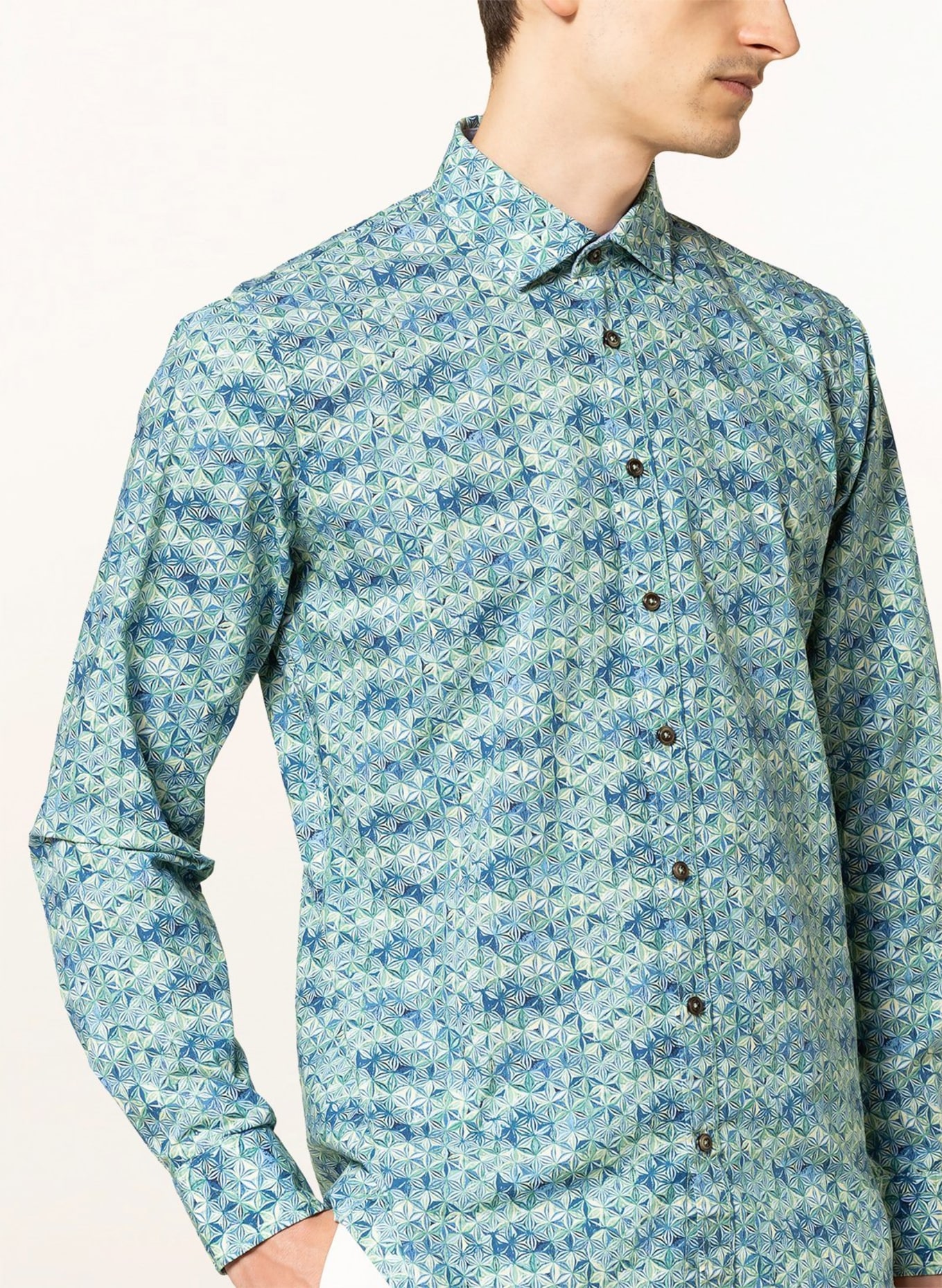 OLYMP Koszula Casual modern fit, Kolor: NIEBIESKI/ JASNOZIELONY (Obrazek 4)