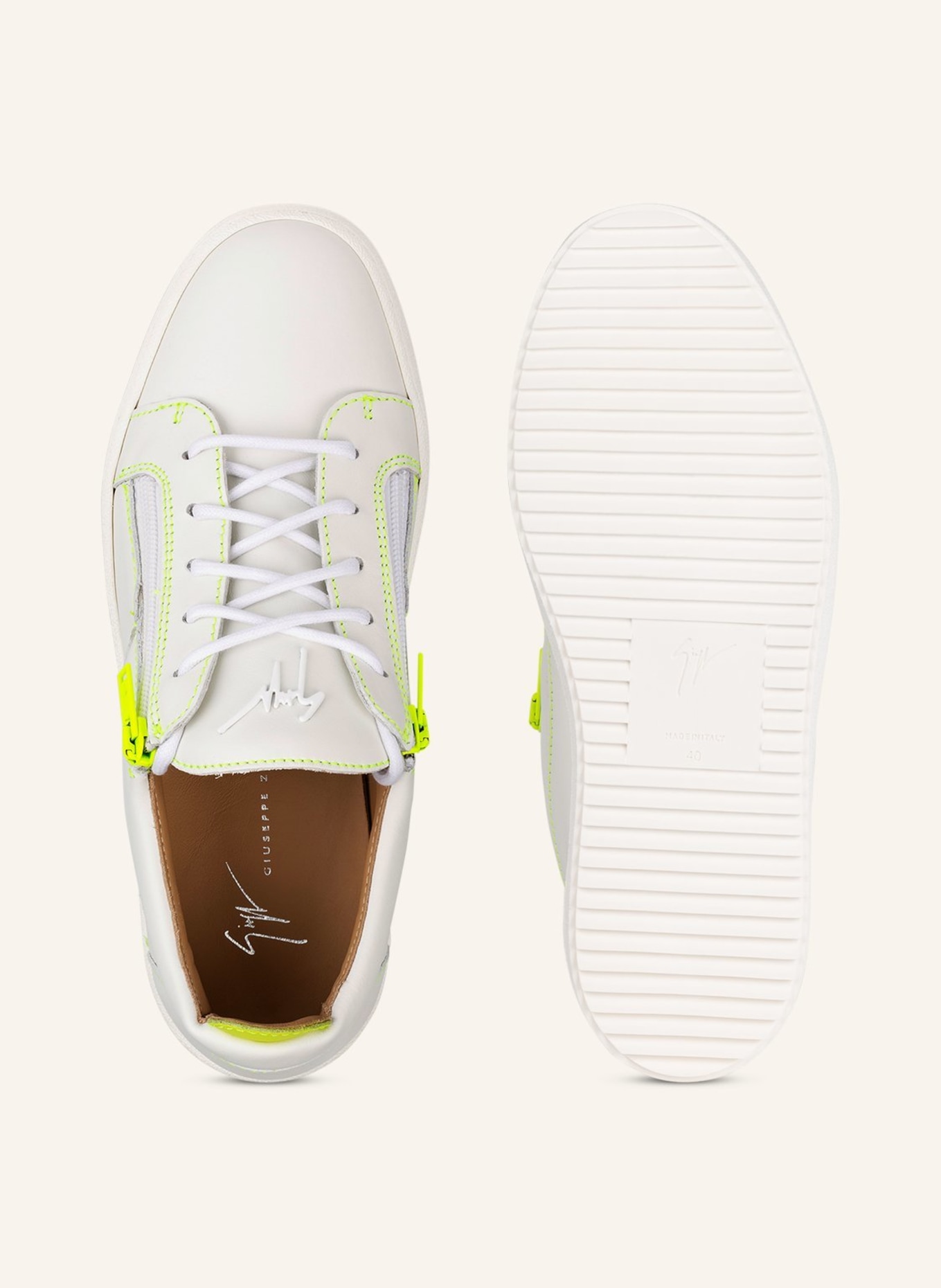 GIUSEPPE ZANOTTI DESIGN Sneakers FRANKIE, Color: WHITE/ NEON YELLOW (Image 6)
