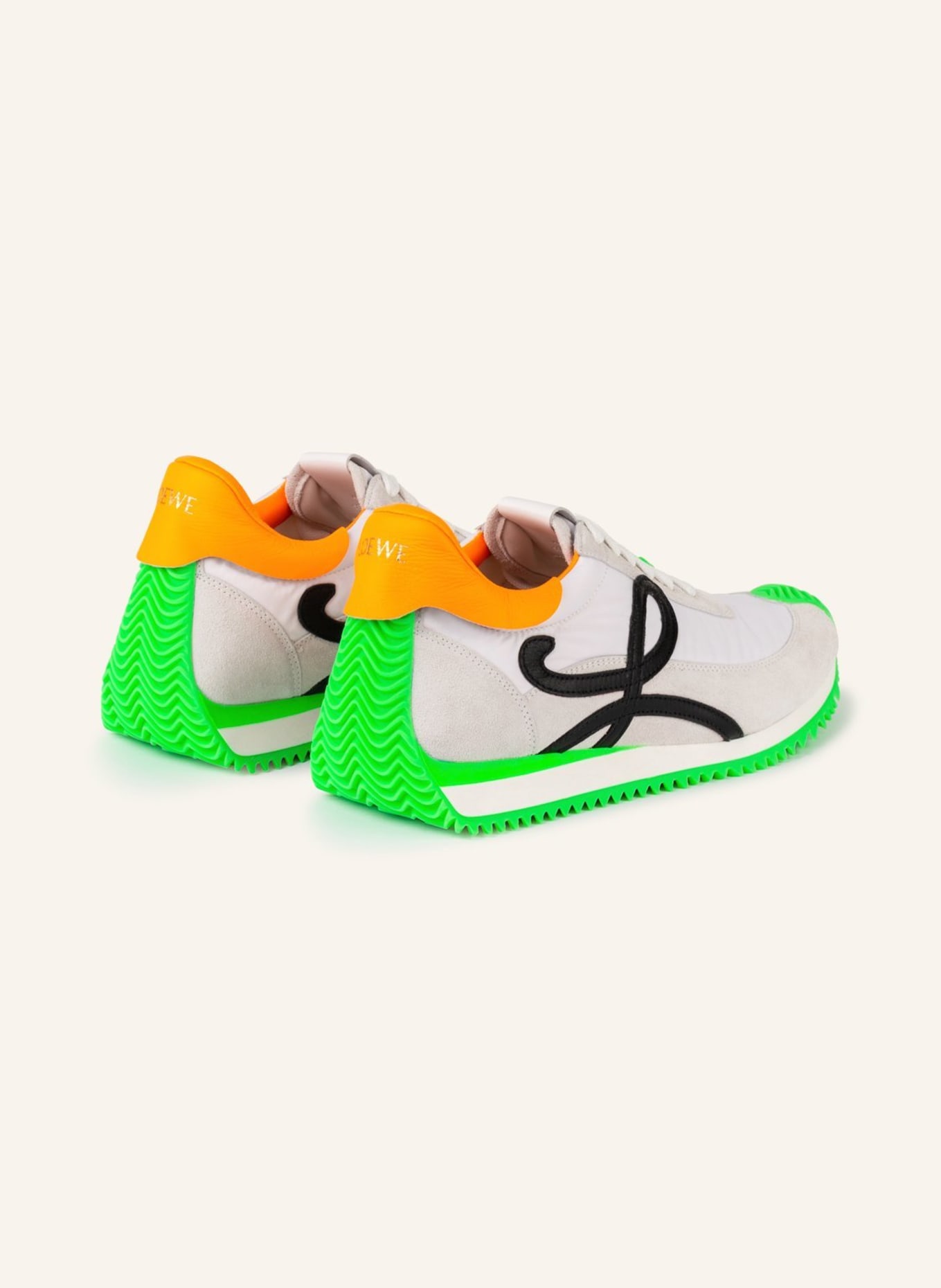 LOEWE Sneakers FLOW RUNNER, Color: WHITE/ LIGHT GRAY/ NEON ORANGE (Image 2)