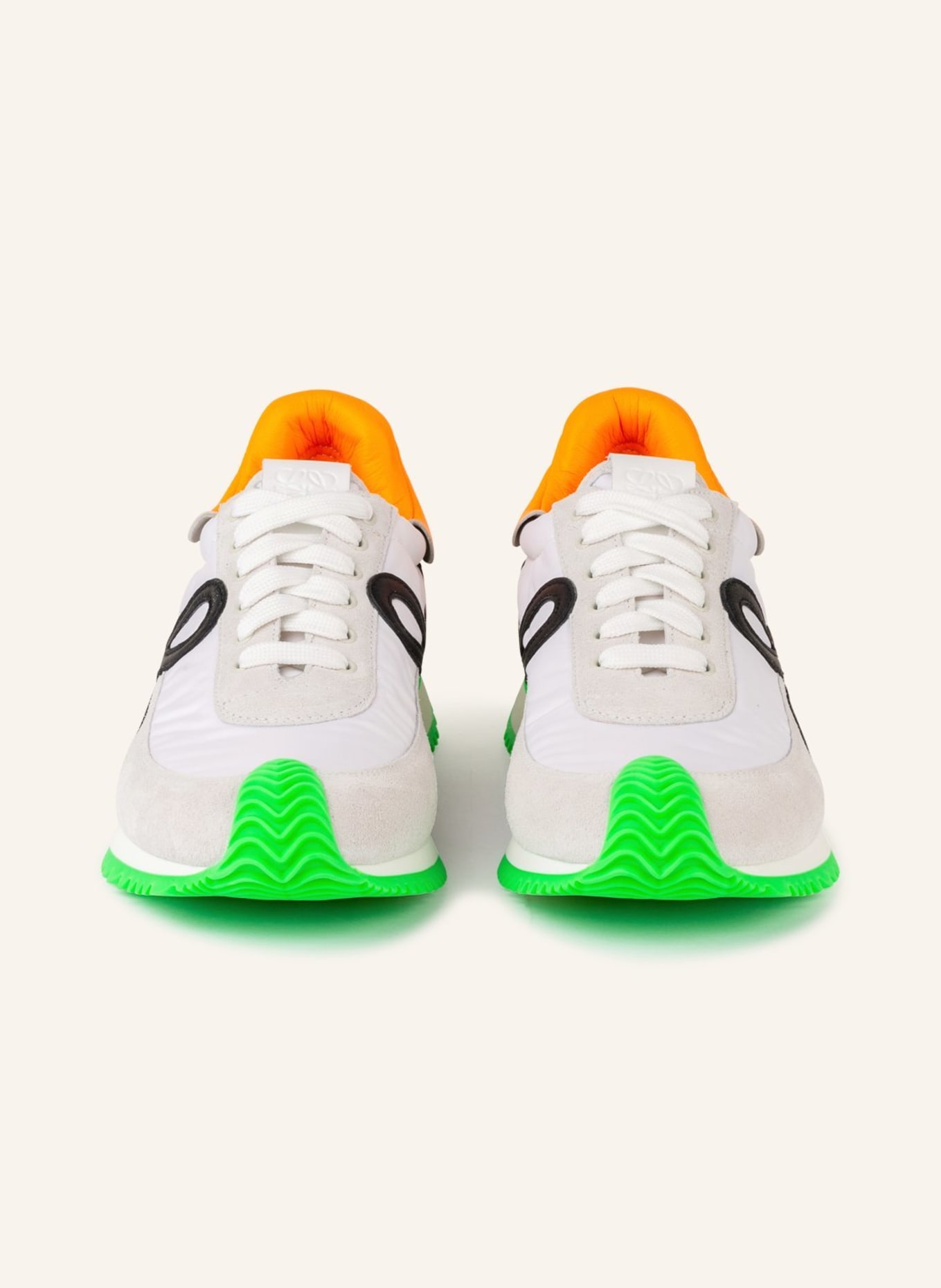 LOEWE Sneakers FLOW RUNNER, Color: WHITE/ LIGHT GRAY/ NEON ORANGE (Image 3)