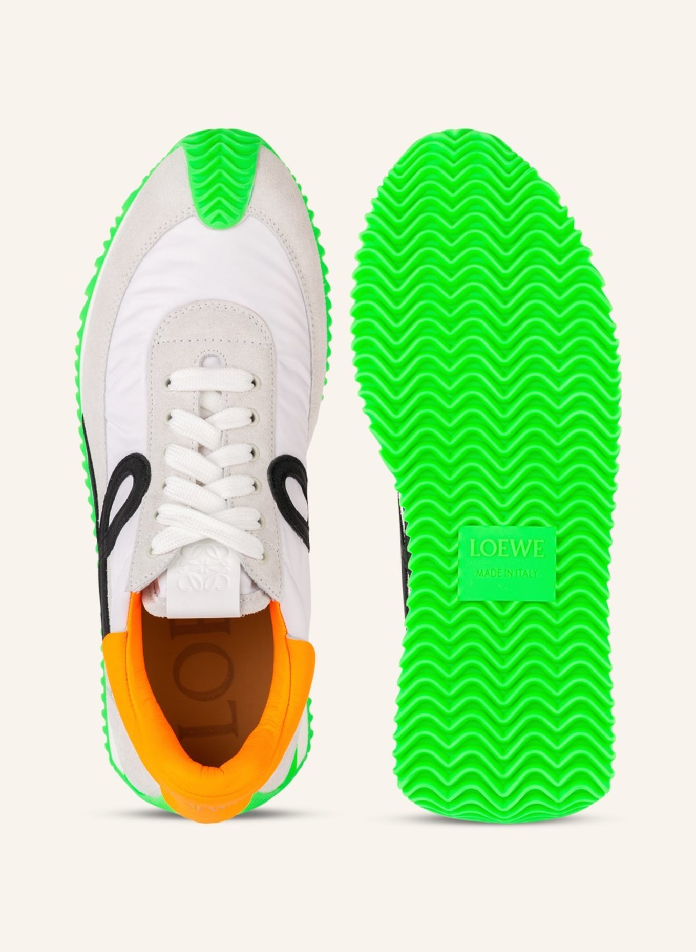 LOEWE Sneakers FLOW RUNNER, Color: WHITE/ LIGHT GRAY/ NEON ORANGE (Image 5)