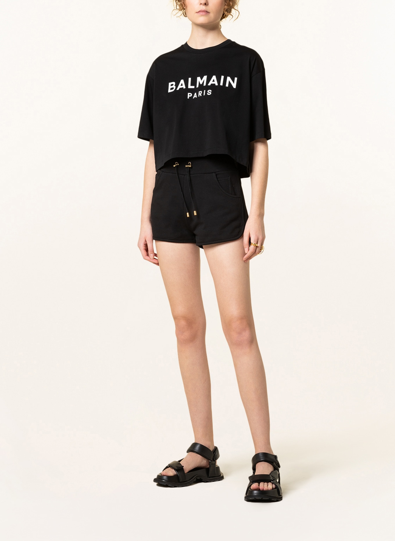 BALMAIN Cropped shirt, Color: BLACK (Image 2)