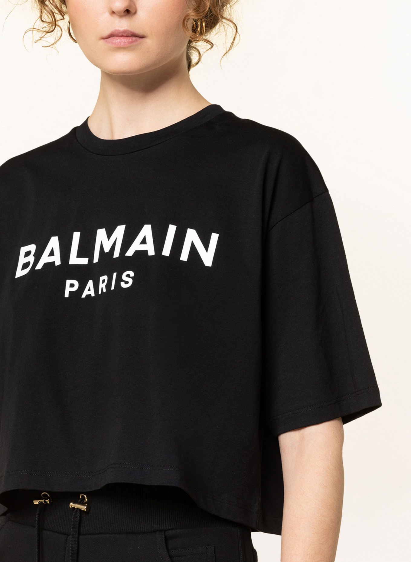 BALMAIN Cropped shirt, Color: BLACK (Image 4)