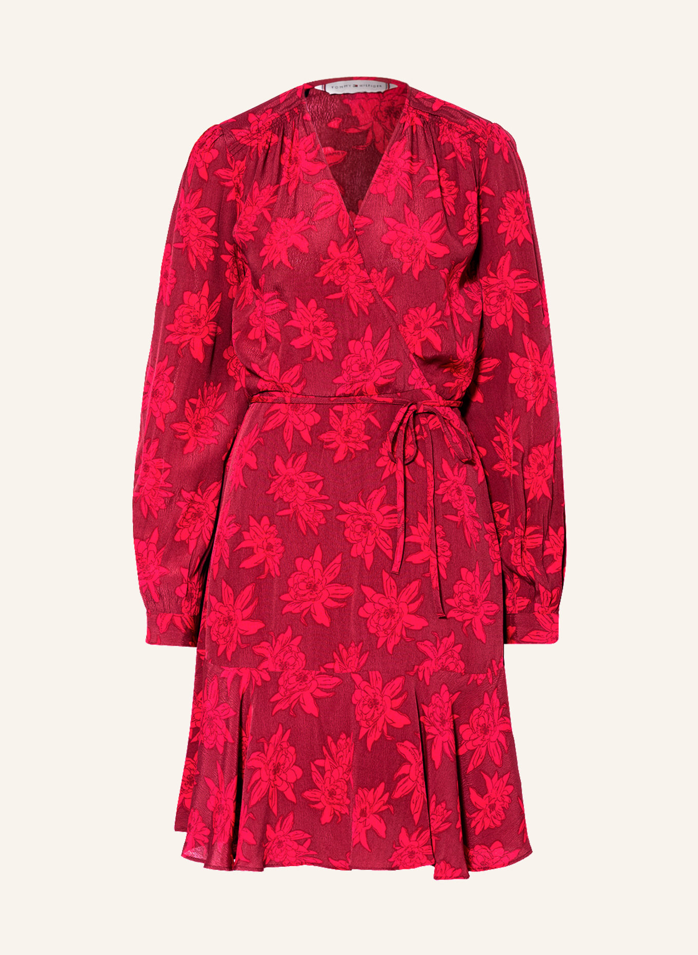 TOMMY HILFIGER Dress in wrap look in red/ dark red