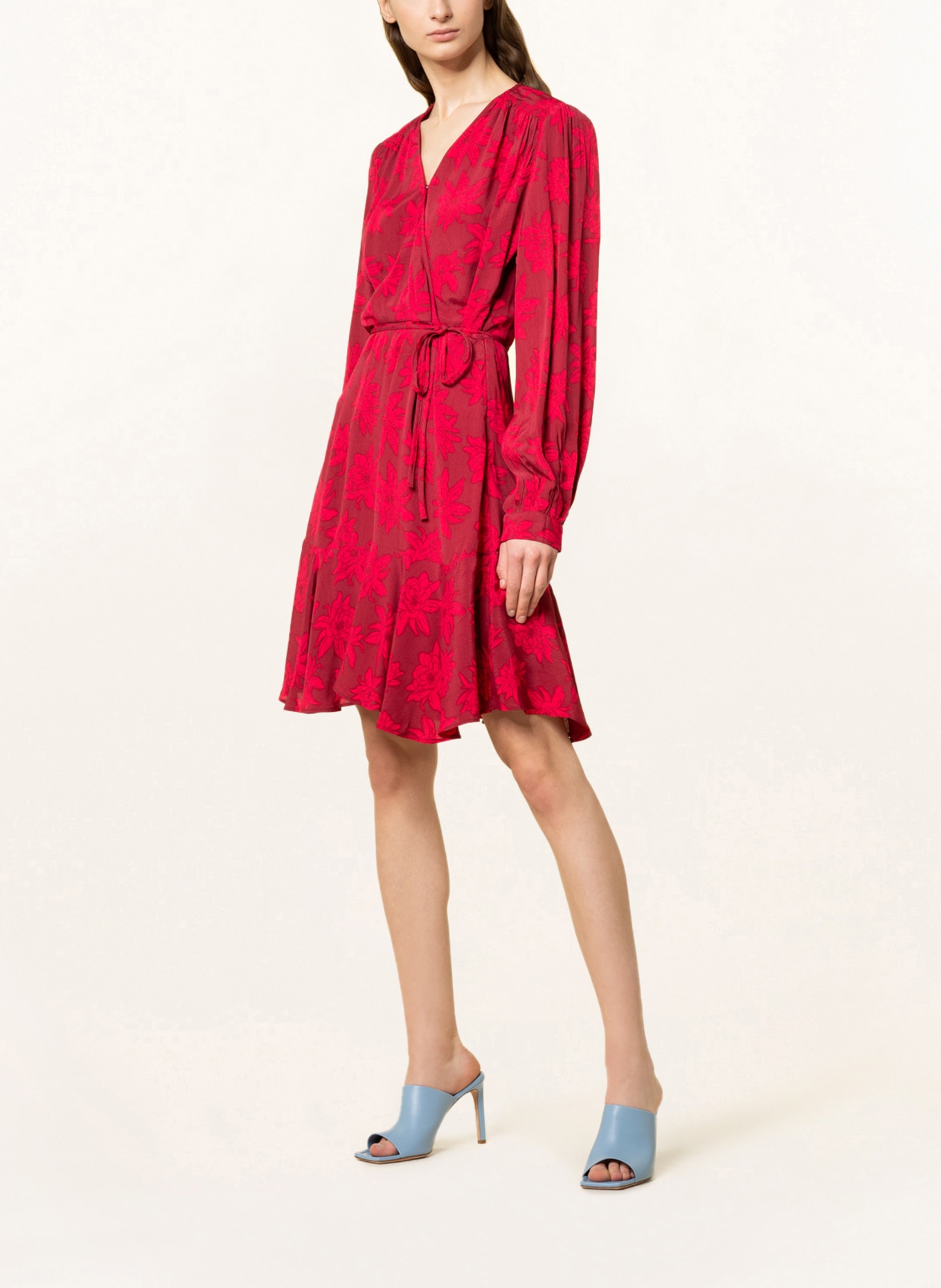 TOMMY HILFIGER Dress in wrap look, Color: RED/ DARK RED (Image 2)