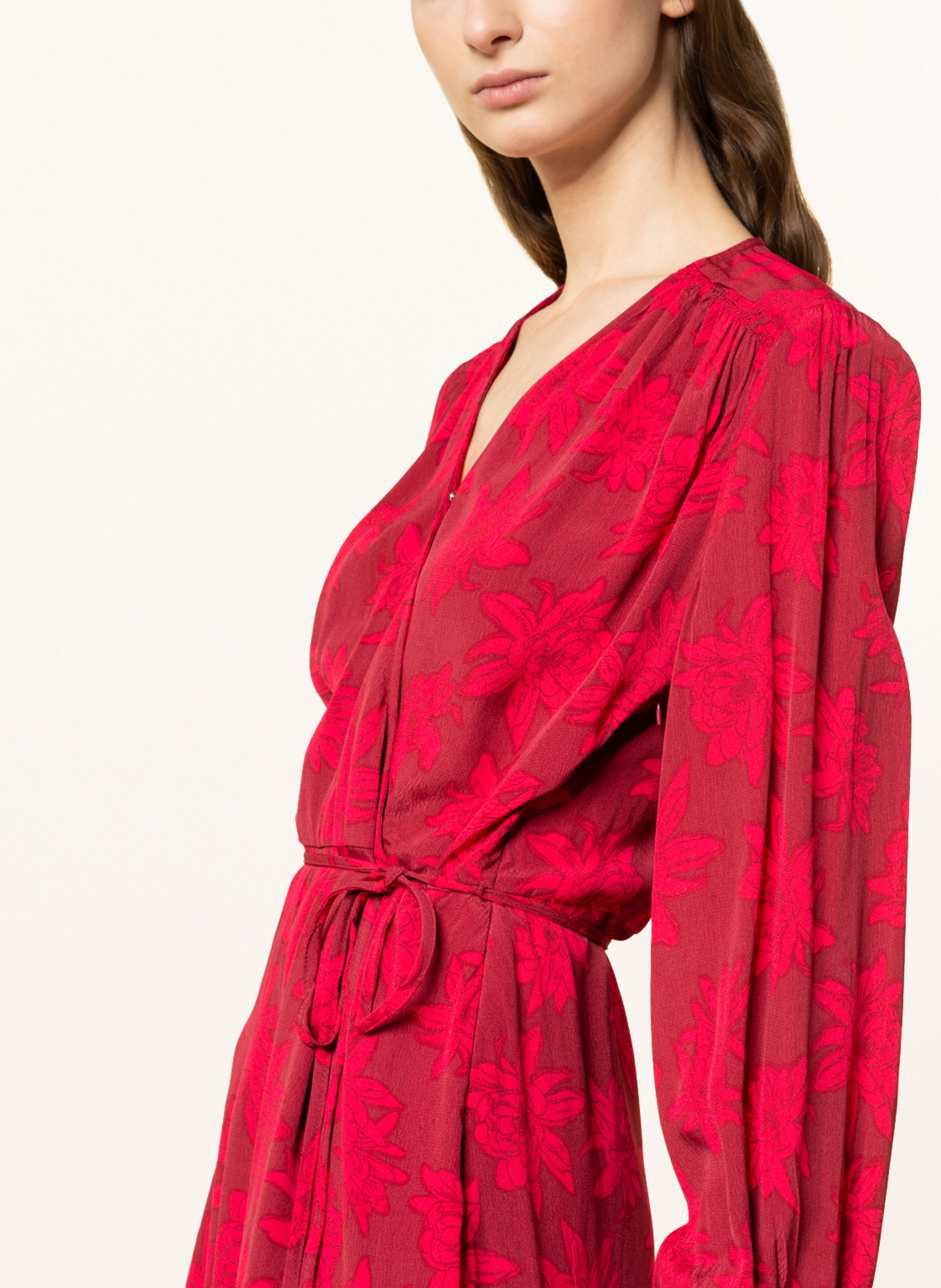 TOMMY HILFIGER Dress in wrap look, Color: RED/ DARK RED (Image 4)