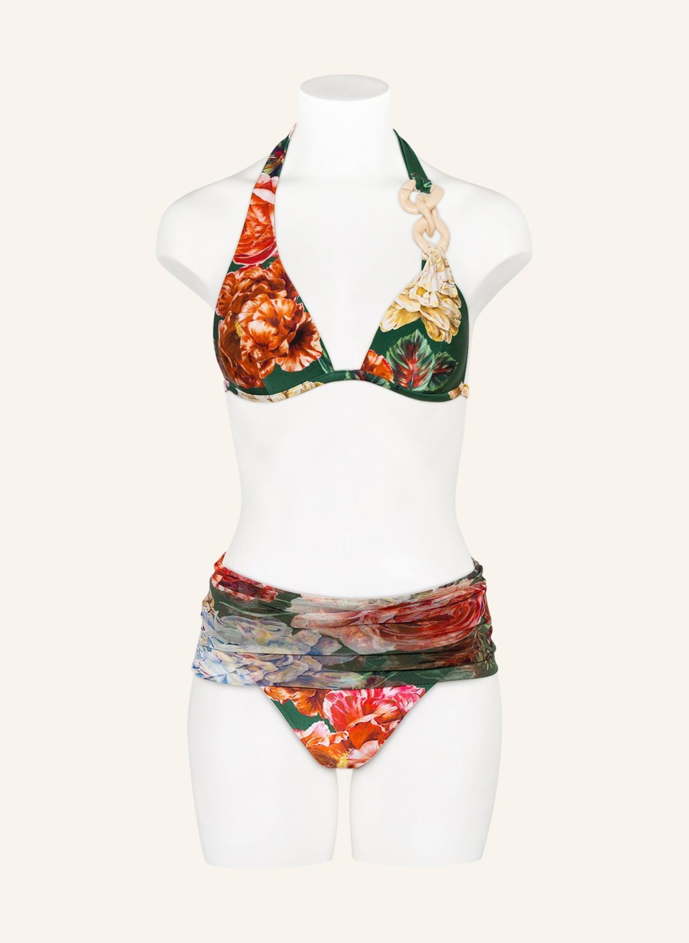 ANDRES SARDA Triangle bikini top WOOLF , Color: GREEN/ ORANGE/ YELLOW (Image 2)