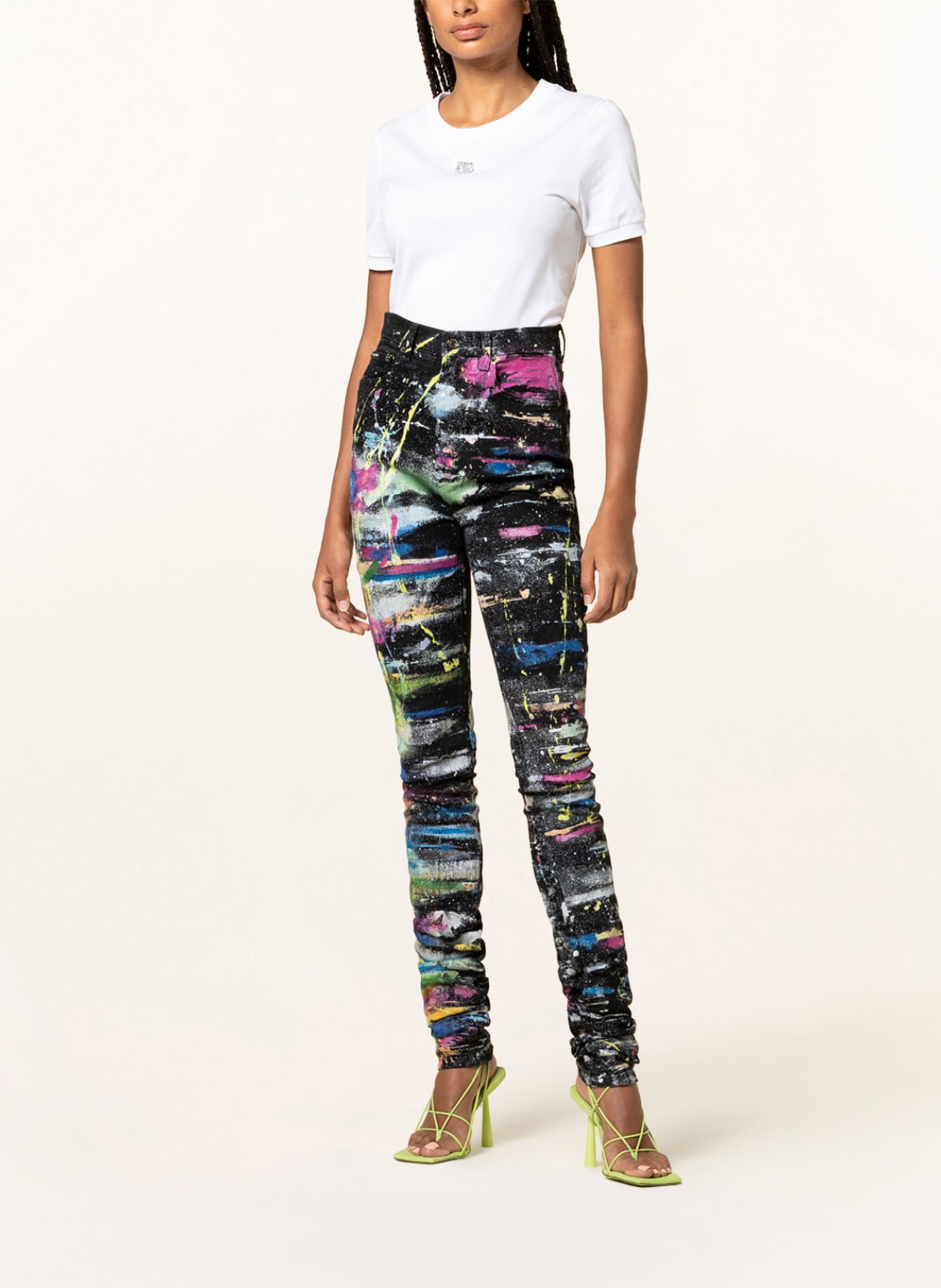 DOLCE & GABBANA T-shirt with decorative gems: WHITE
