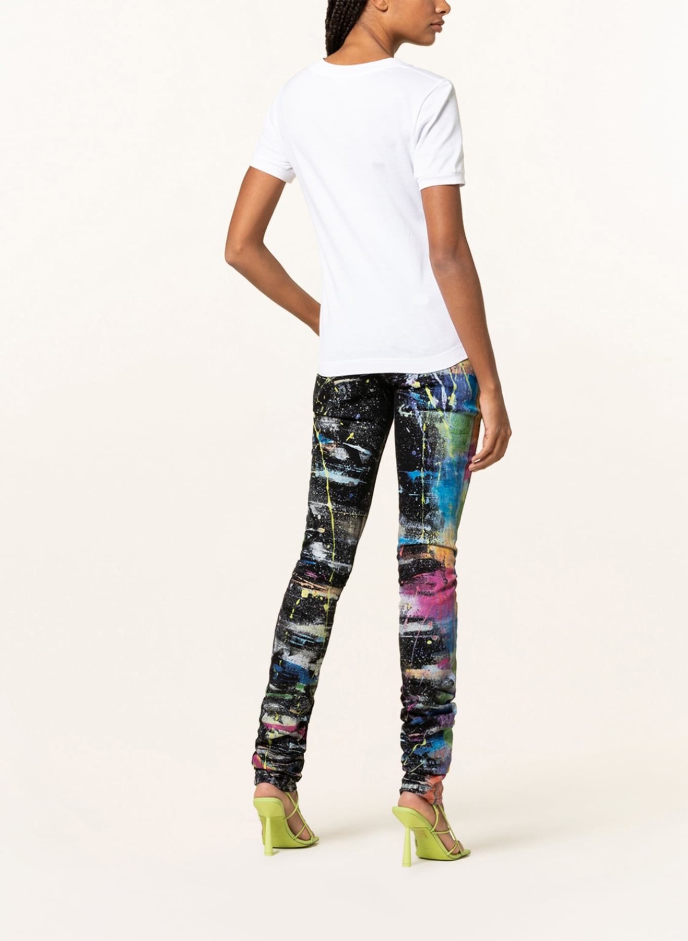 DOLCE & GABBANA T-shirt with decorative gems: WHITE