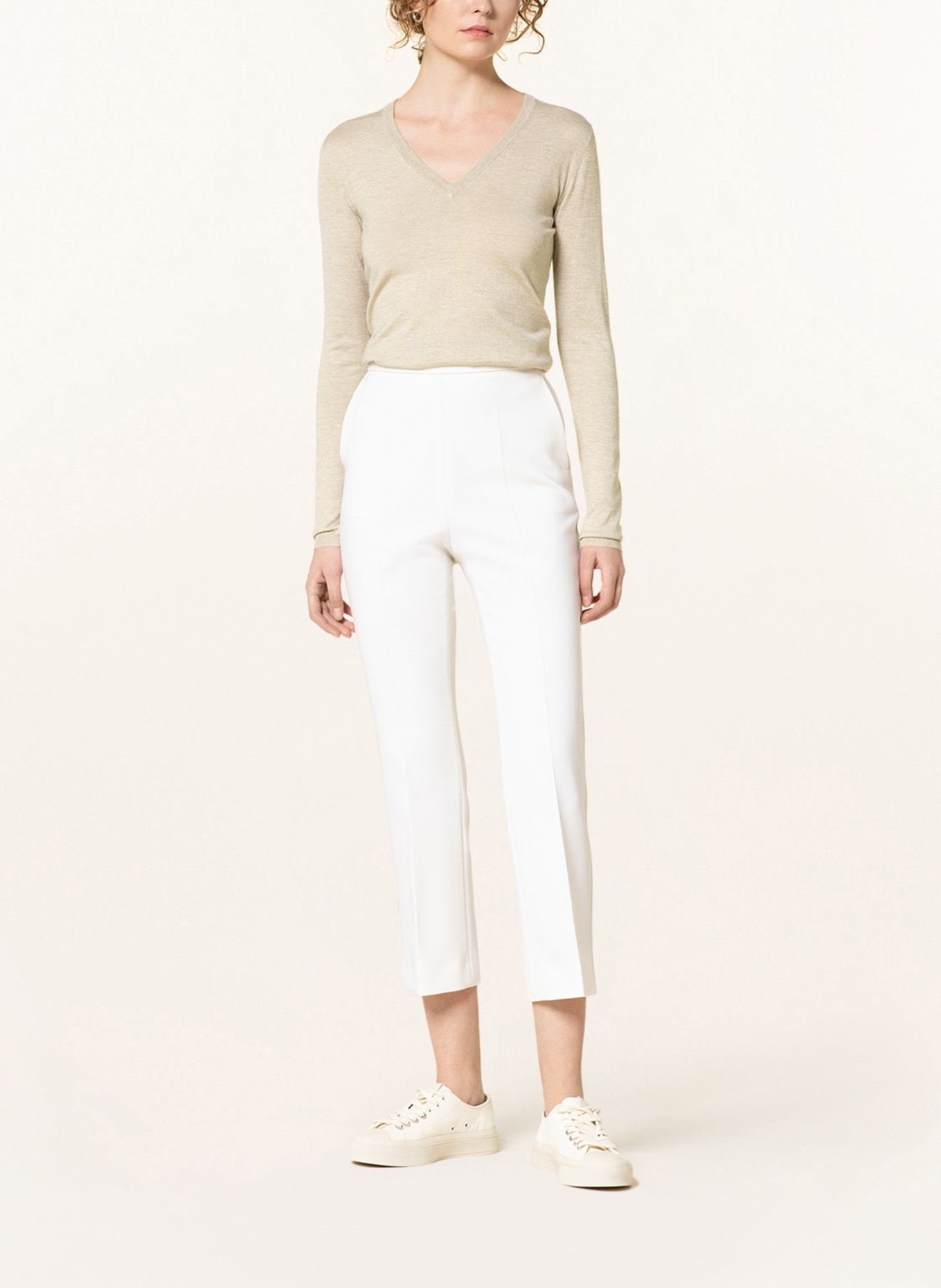 BRUNELLO CUCINELLI Sweater with cashmere and glitter thread, Color: BEIGE/ GOLD (Image 2)