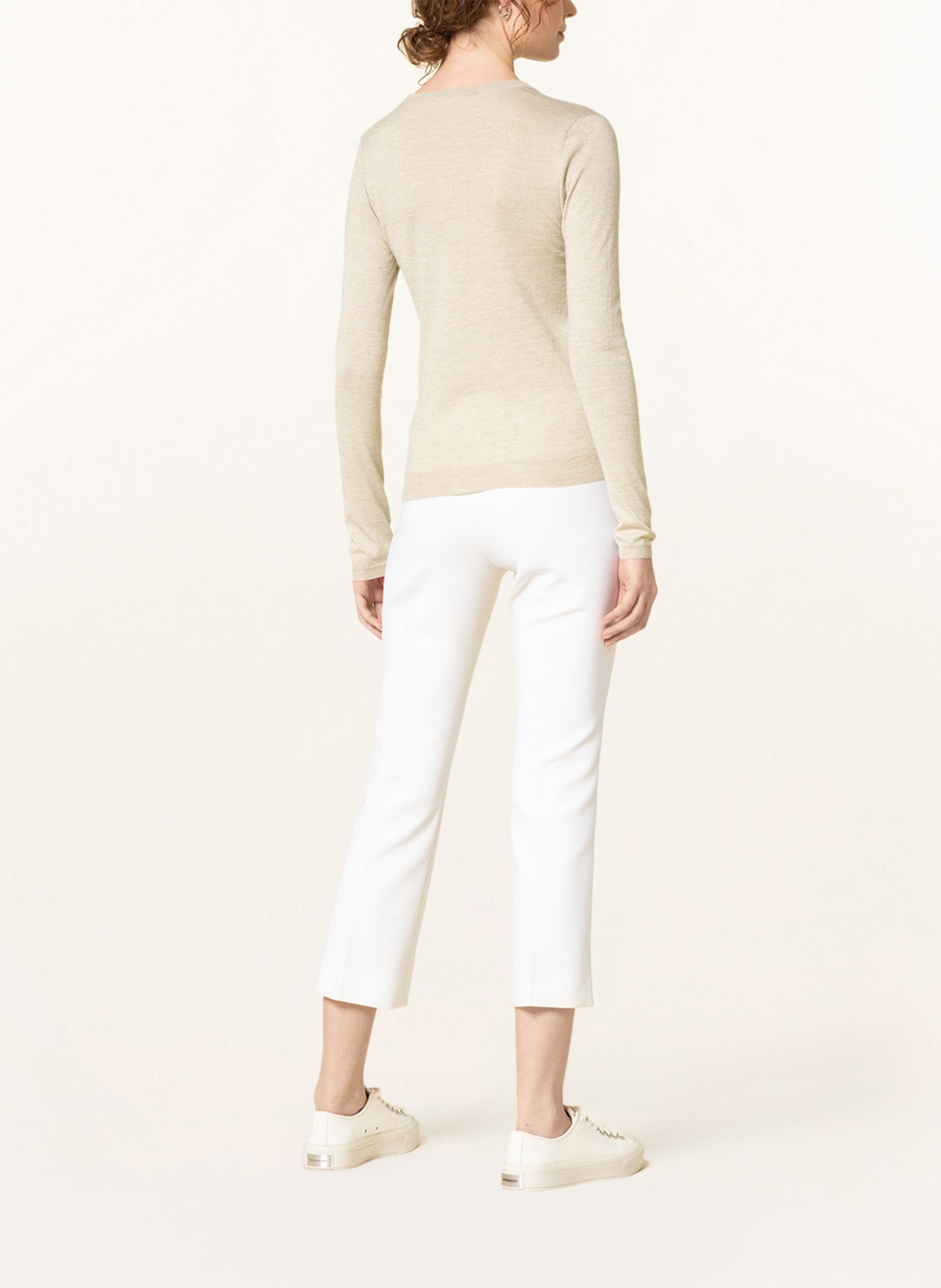 BRUNELLO CUCINELLI Sweater with cashmere and glitter thread, Color: BEIGE/ GOLD (Image 3)