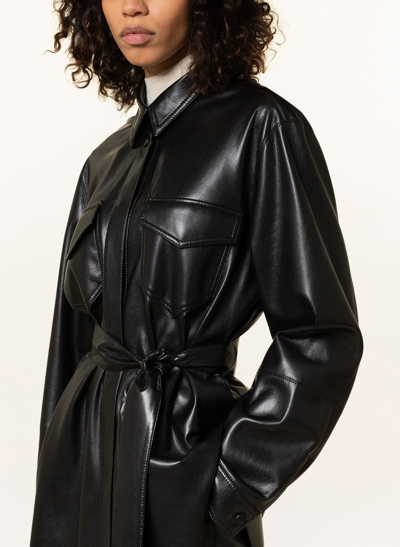Nanushka Jacket ARTHA in leather look, Color: BLACK (Image 4)