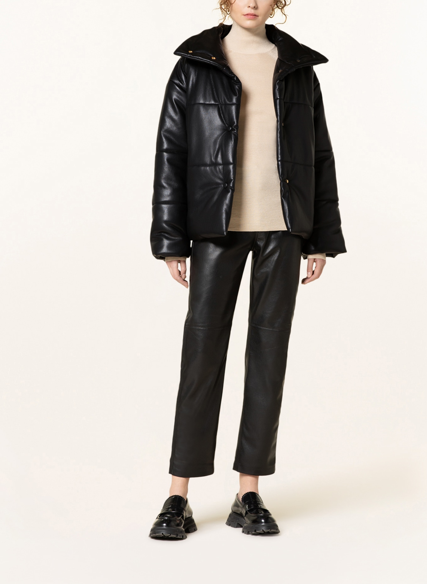 Nanushka Quilted jacket in leather look , Color: BLACK (Image 2)